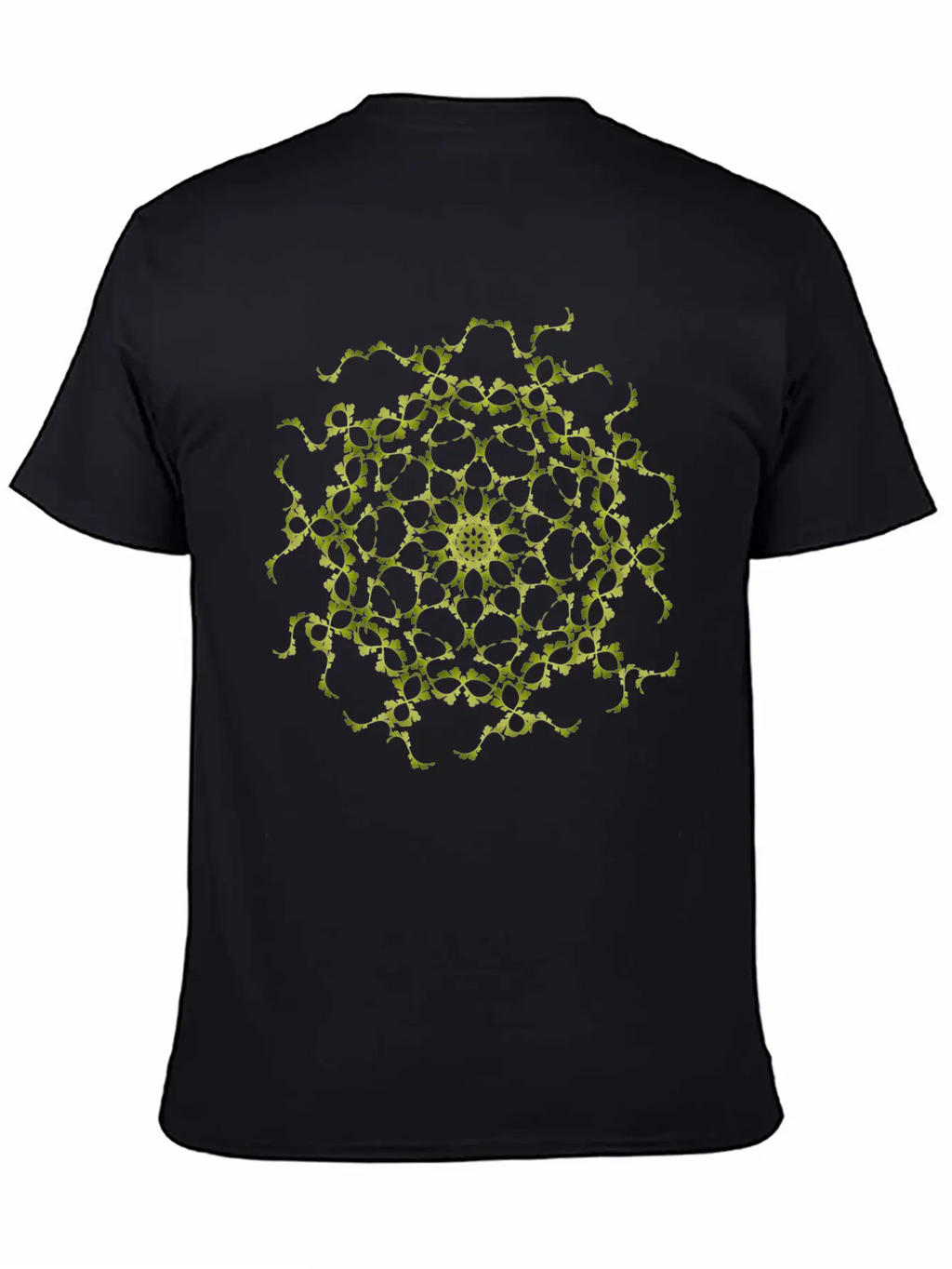 Delicate Filigree Structure Made Of Green Ornament Basic Graphic T-Shirt – Daily Comfort In Soft Cotton