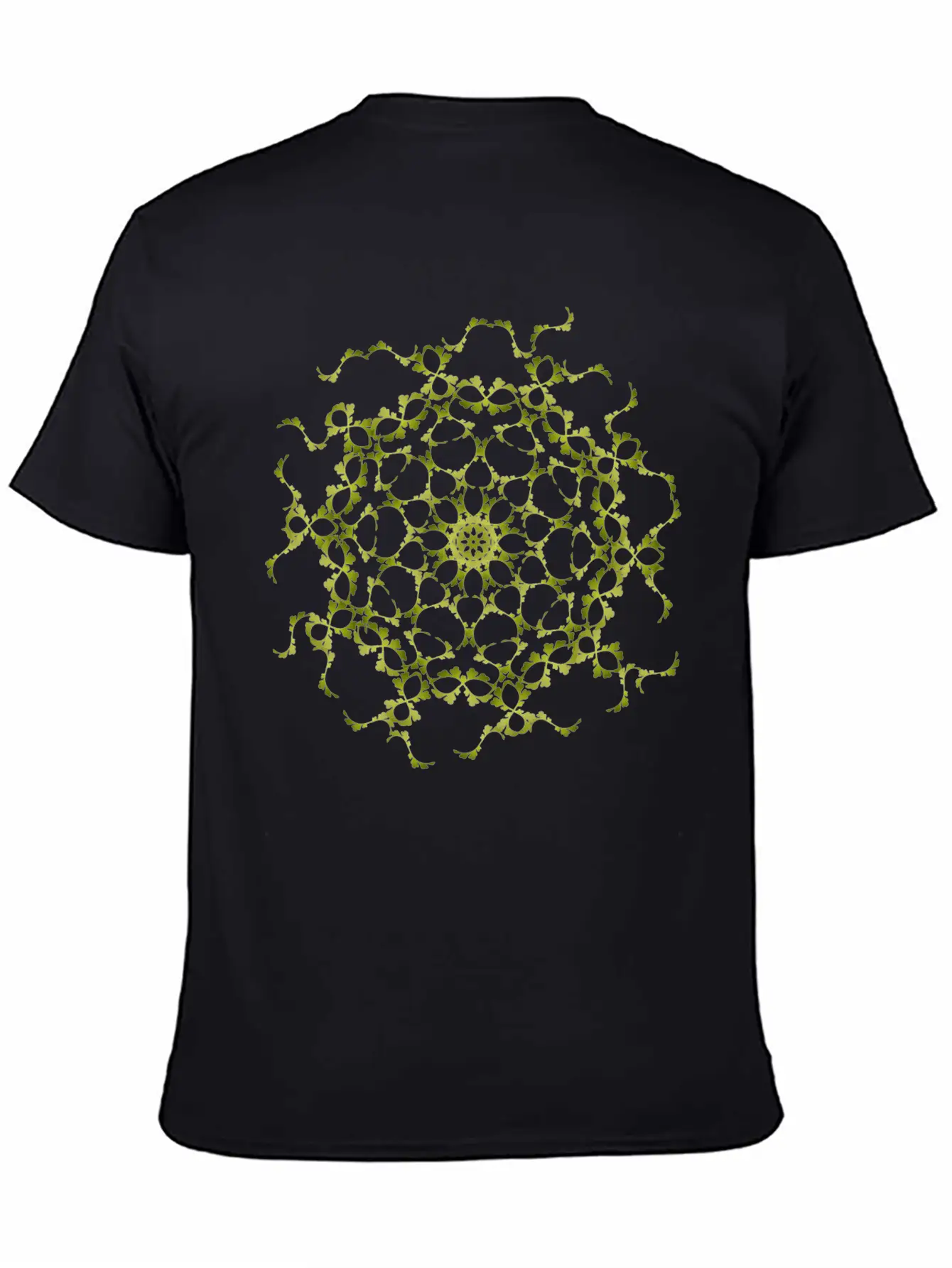 Delicate Filigree Structure Made Of Green Ornament Basic Graphic T-Shirt – Daily Comfort In Soft Cotton