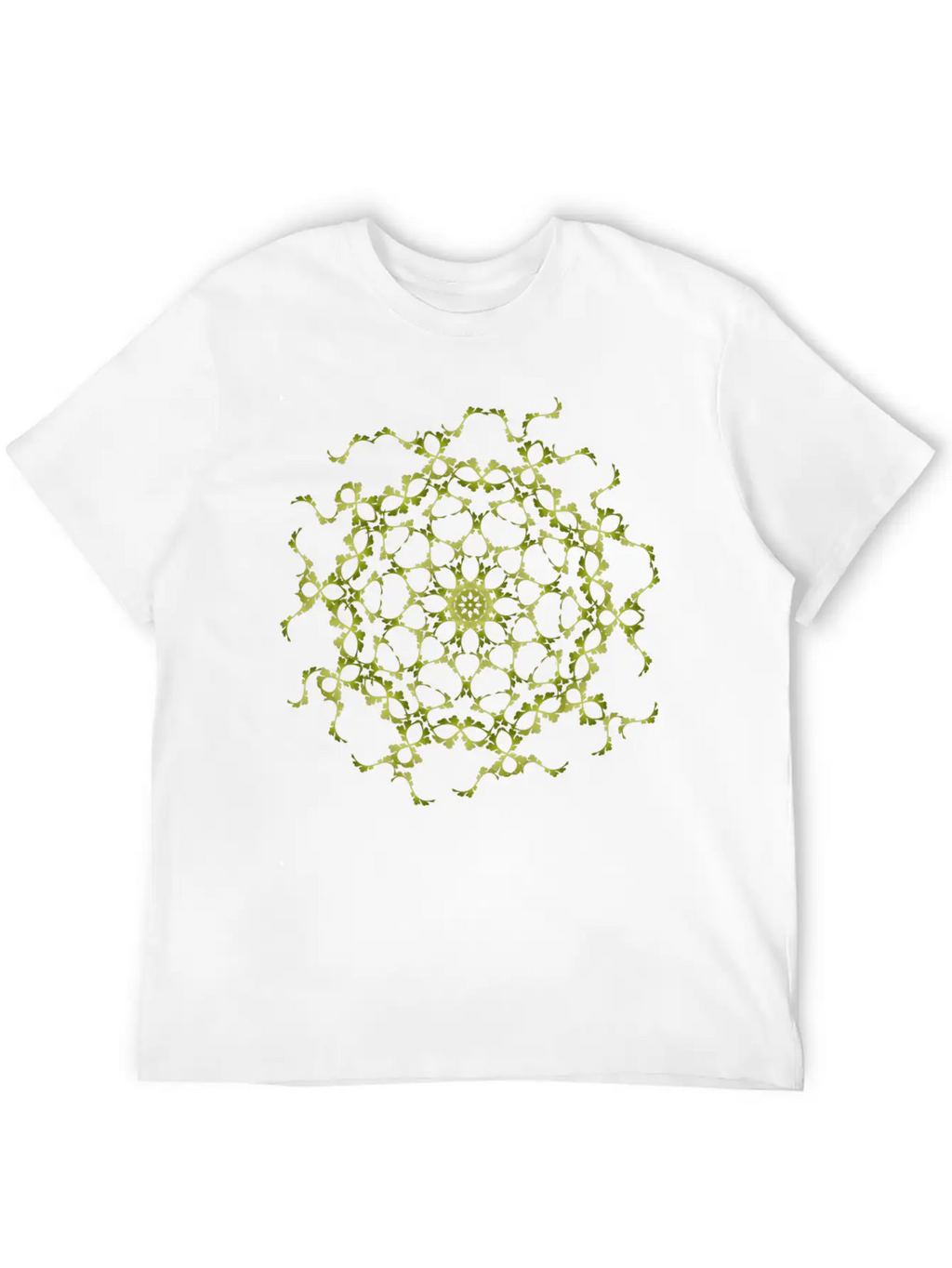 Delicate Filigree Structure Made Of Green Ornament Basic Graphic T-Shirt – Daily Comfort In Soft Cotton