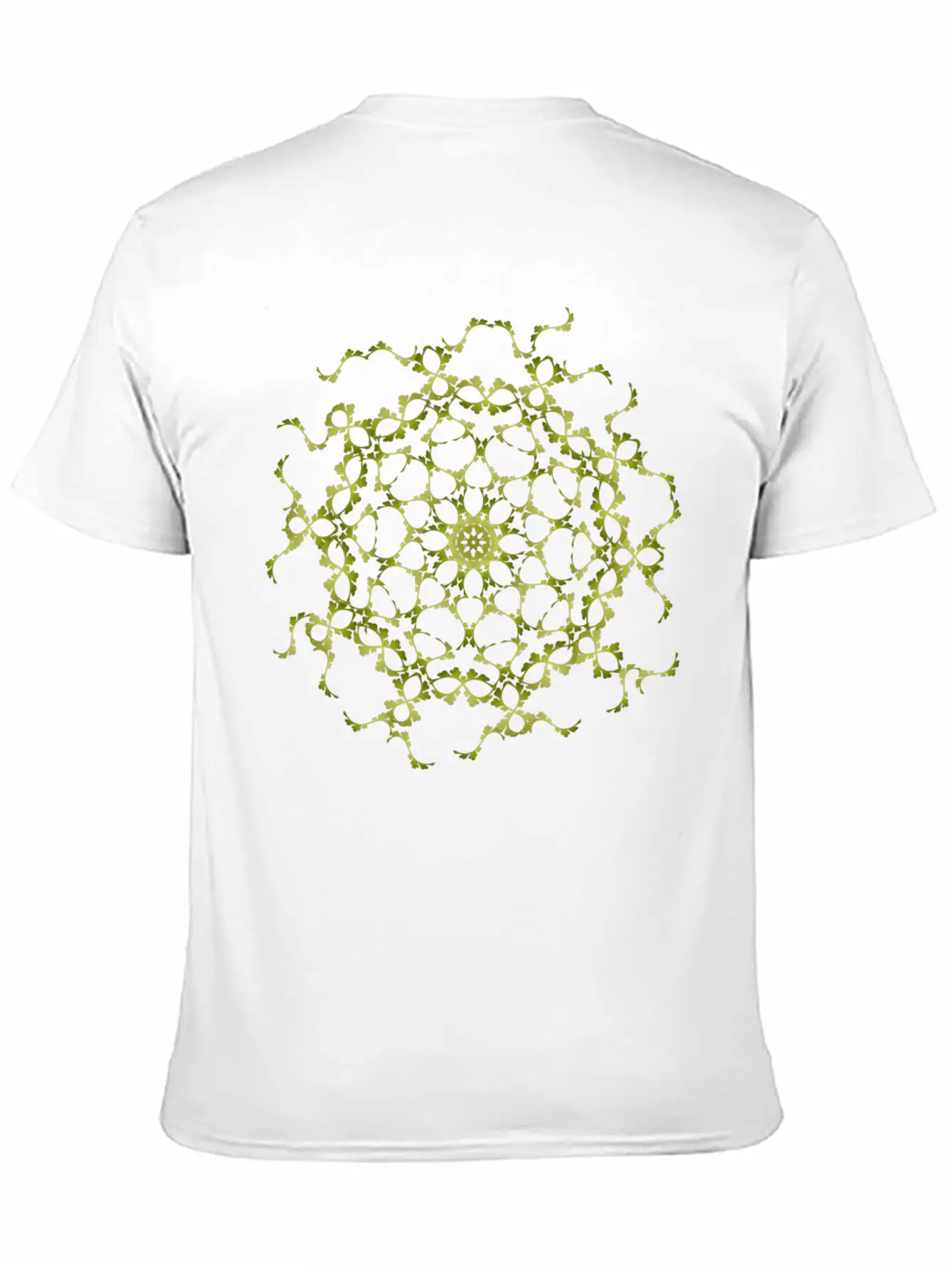 Delicate Filigree Structure Made Of Green Ornament Basic Graphic T-Shirt – Daily Comfort In Soft Cotton