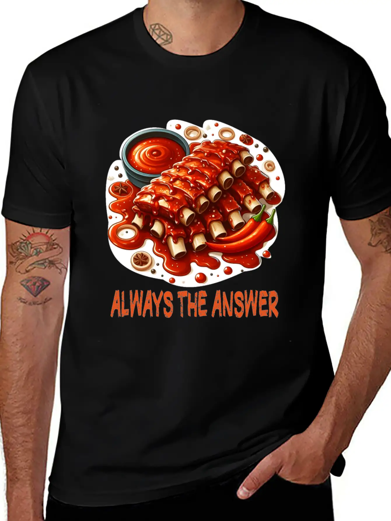 Delicious Barbecue Spare Ribs Breathable Graphic T-Shirt – Perfect For Casual Days