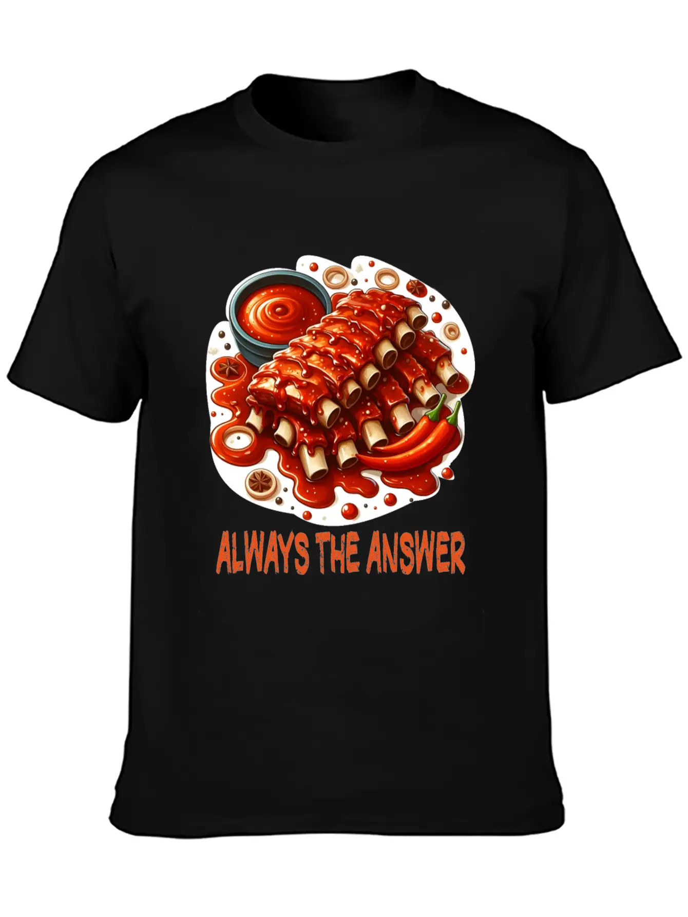 Delicious Barbecue Spare Ribs Breathable Graphic T-Shirt – Perfect For Casual Days
