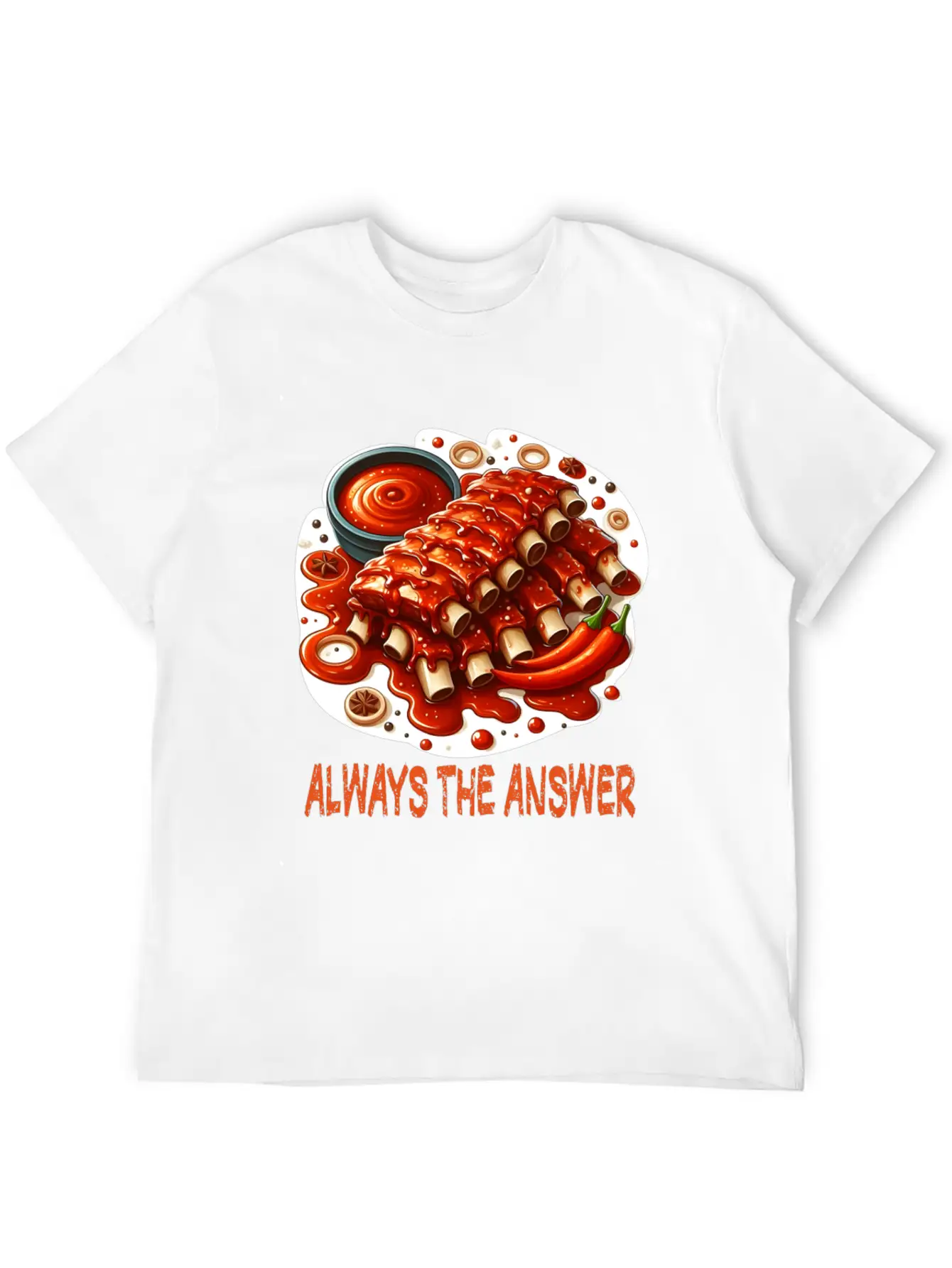Delicious Barbecue Spare Ribs Breathable Graphic T-Shirt – Perfect For Casual Days