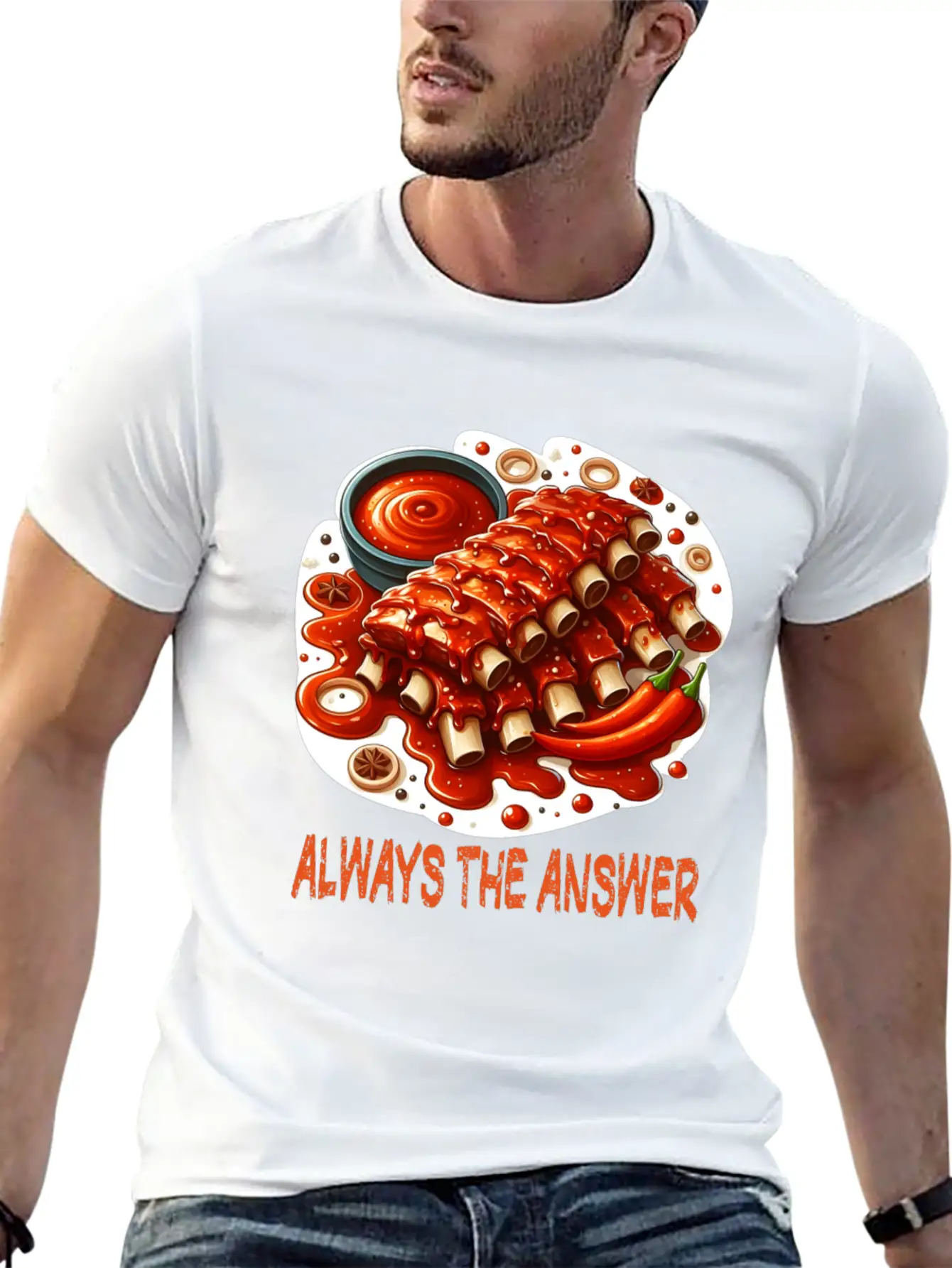 Delicious Barbecue Spare Ribs Breathable Graphic T-Shirt – Perfect For Casual Days
