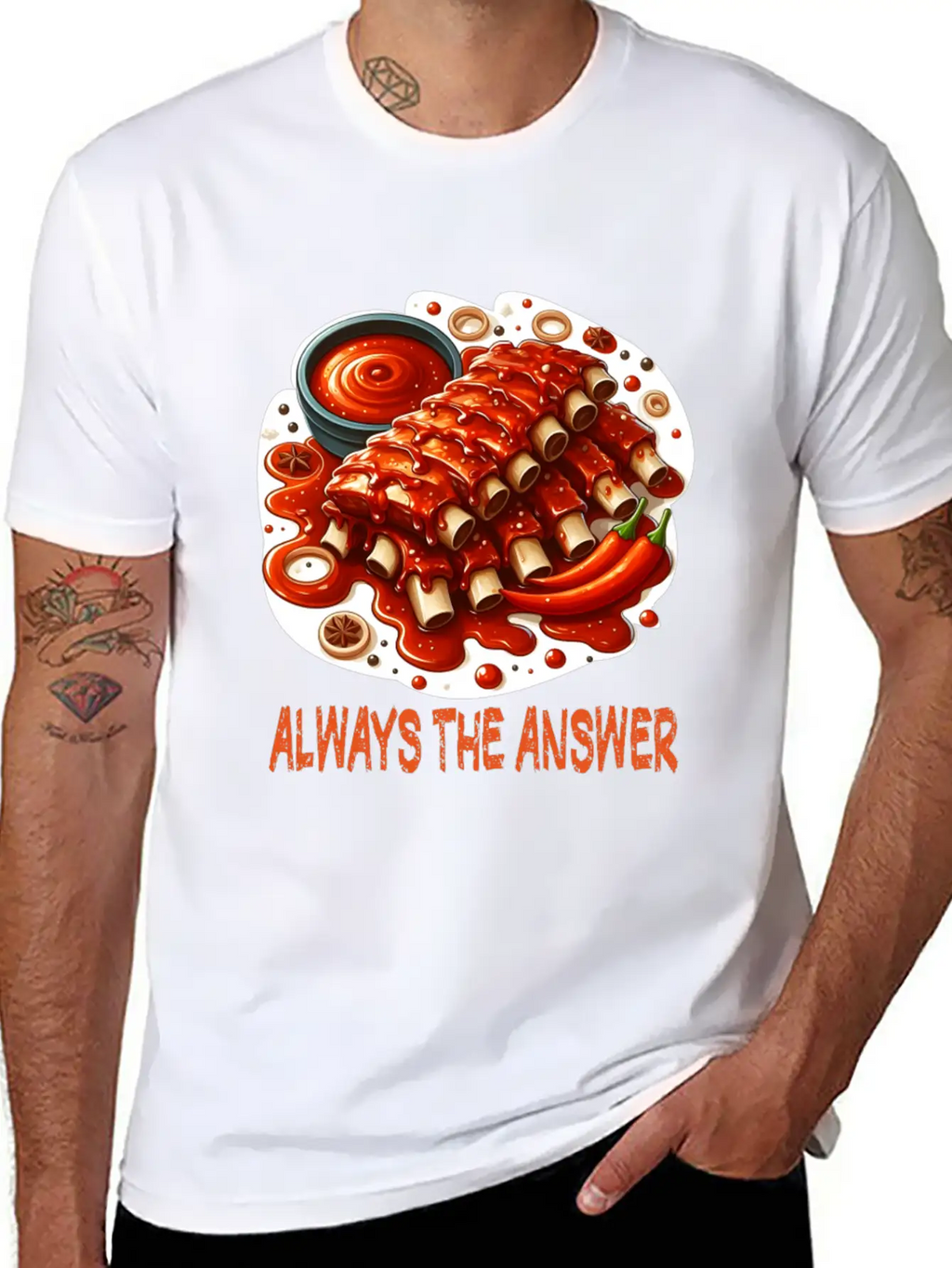 Delicious Barbecue Spare Ribs Breathable Graphic T-Shirt – Perfect For Casual Days