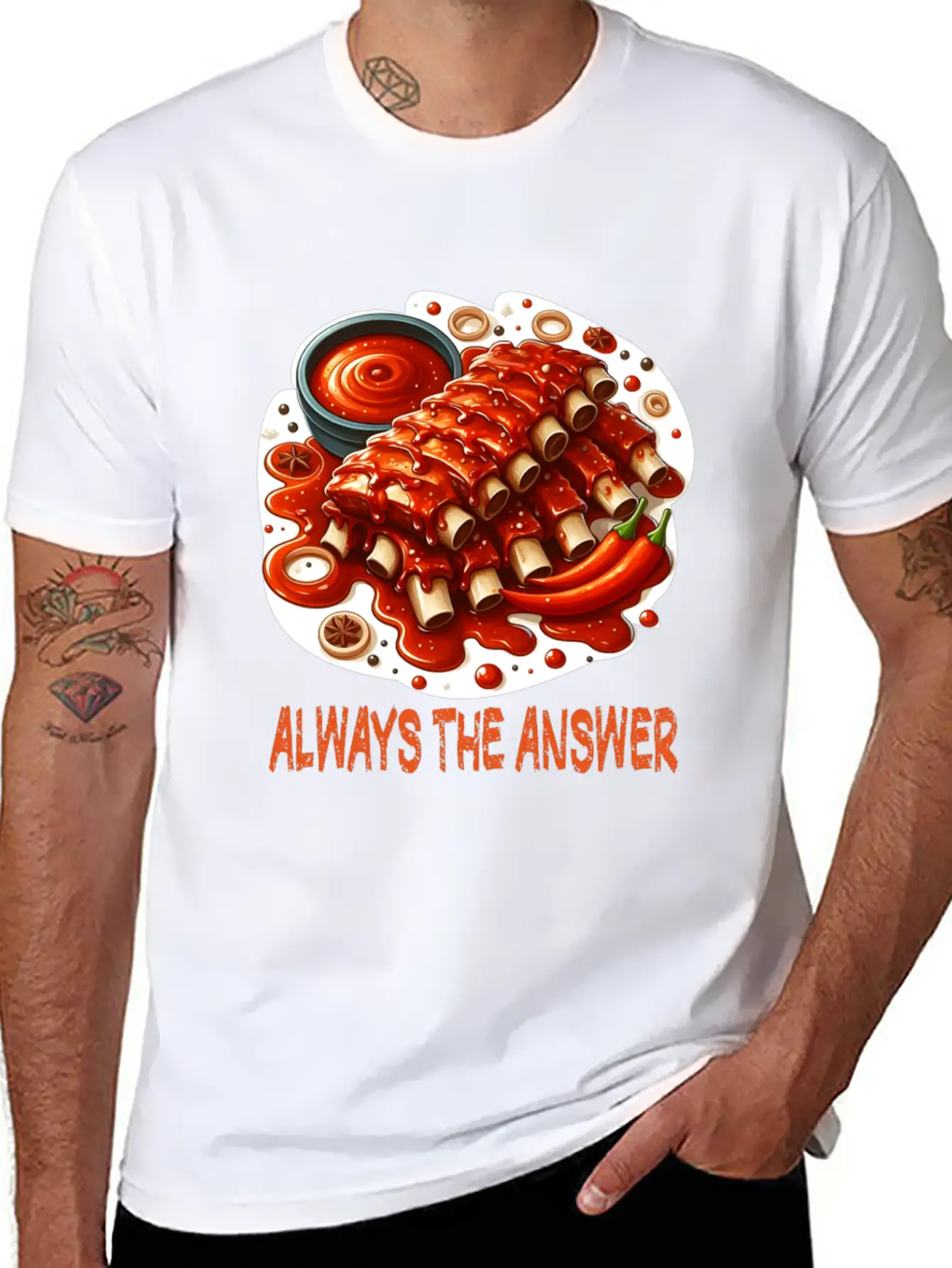 Delicious Barbecue Spare Ribs Breathable Graphic T-Shirt – Perfect For Casual Days