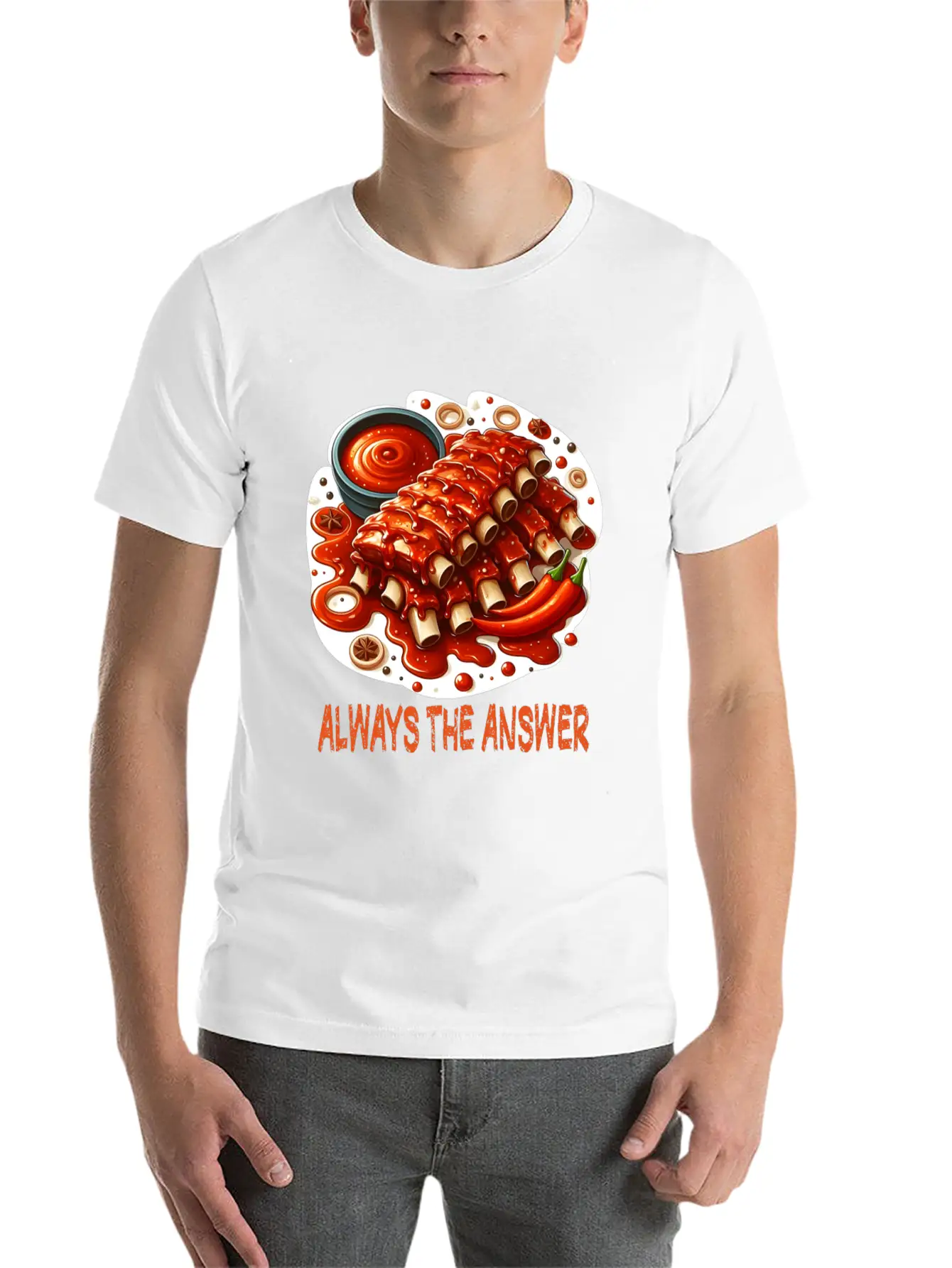 Delicious Barbecue Spare Ribs Breathable Graphic T-Shirt – Perfect For Casual Days