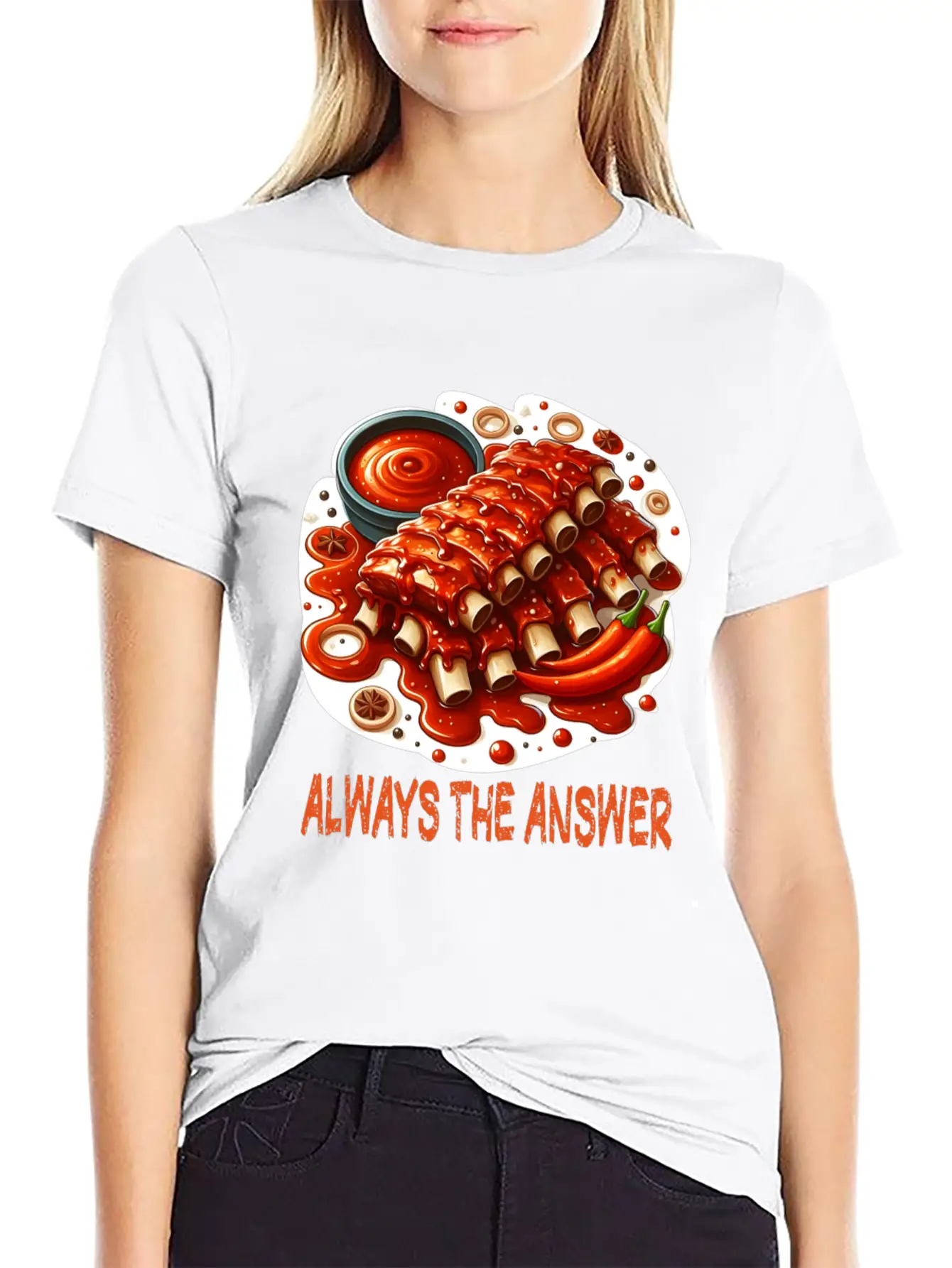 Delicious Barbecue Spare Ribs Breathable Graphic T-Shirt – Perfect For Casual Days