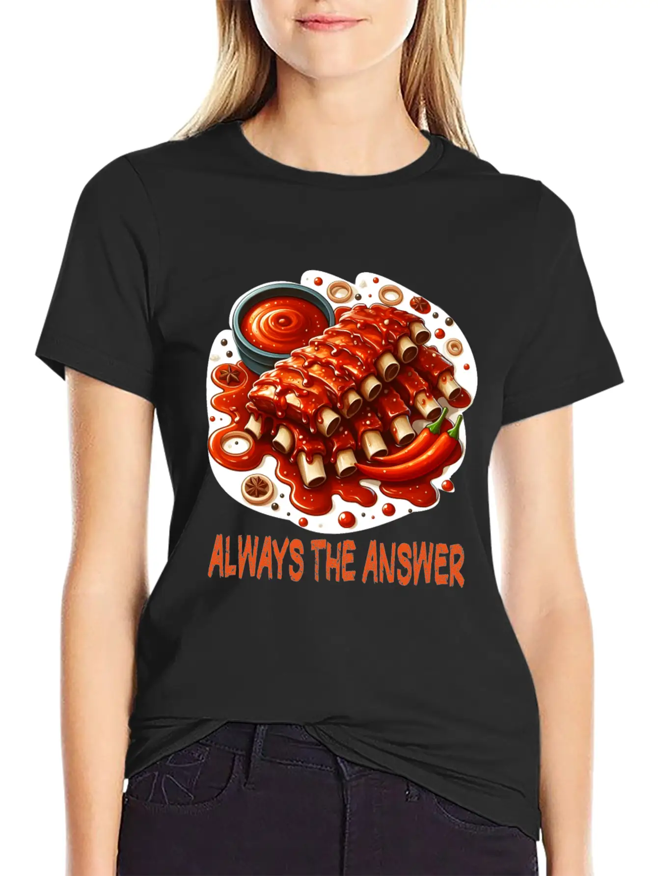 Delicious Barbecue Spare Ribs Breathable Graphic T-Shirt – Perfect For Casual Days