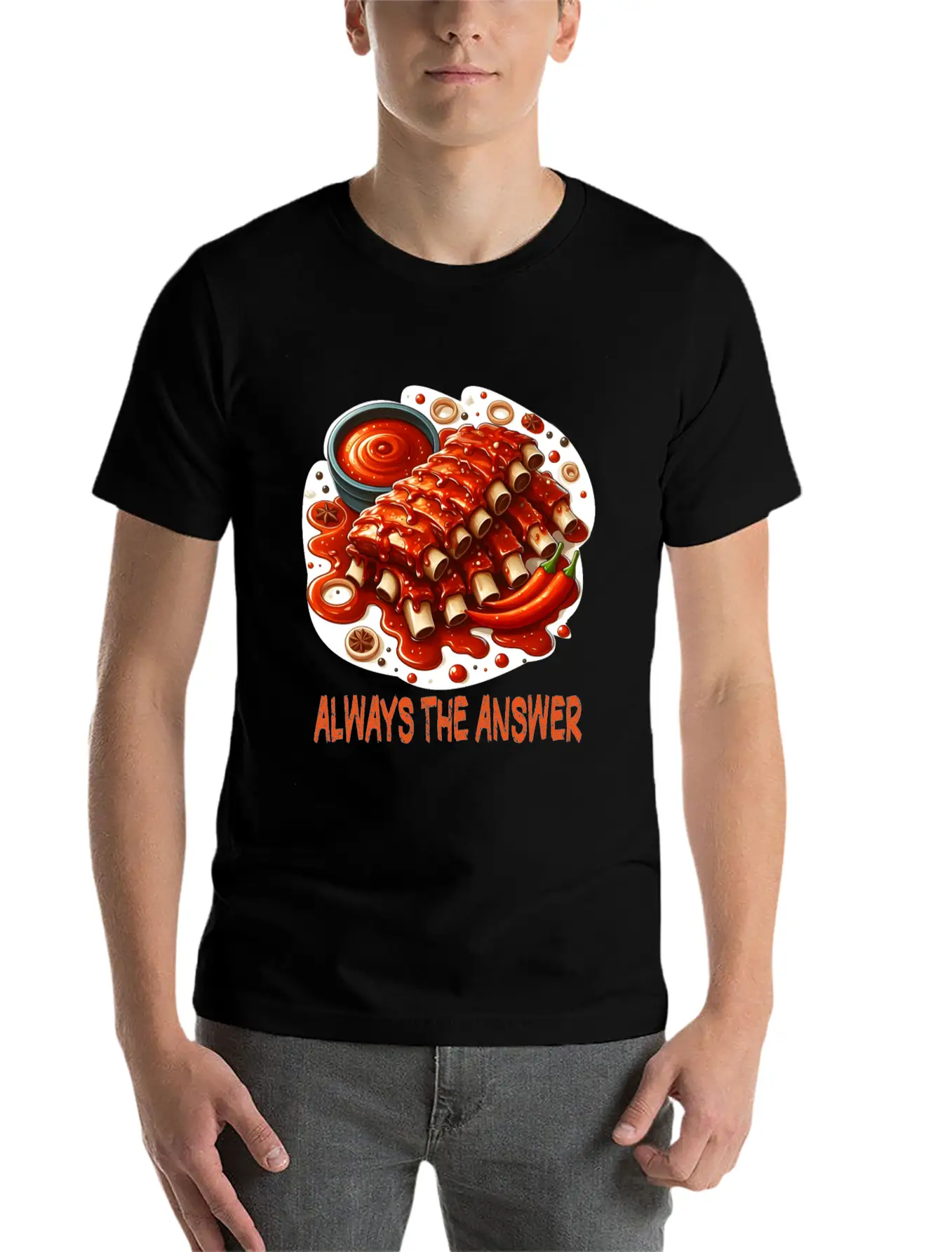 Delicious Barbecue Spare Ribs Breathable Graphic T-Shirt – Perfect For Casual Days