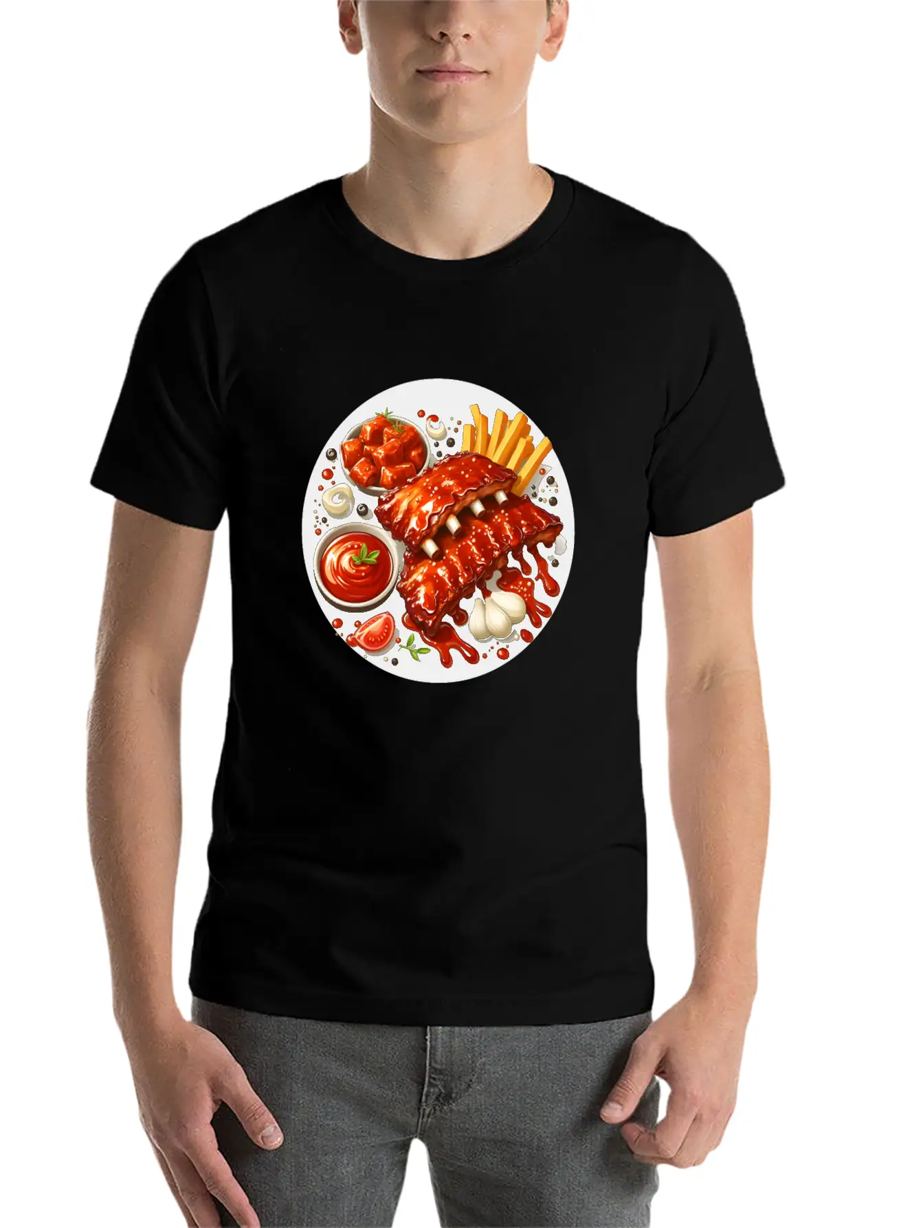 Delicious Barbecue Spare Ribs Timeless Short Sleeve Tee – Comfy And Minimalist Design
