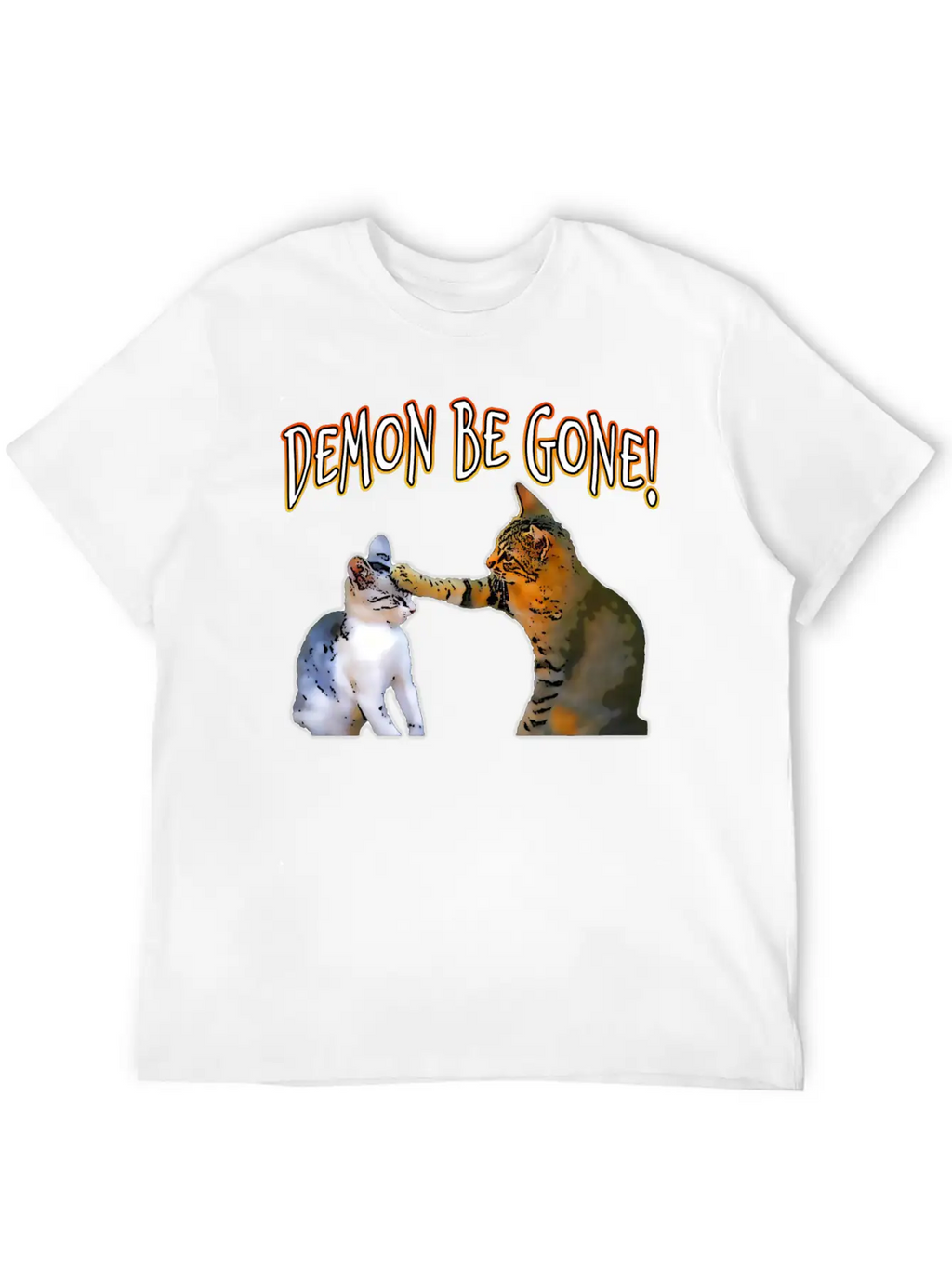 Demon Be Gone Cats Classic Cotton Tee – Unisex Comfort For Any Season
