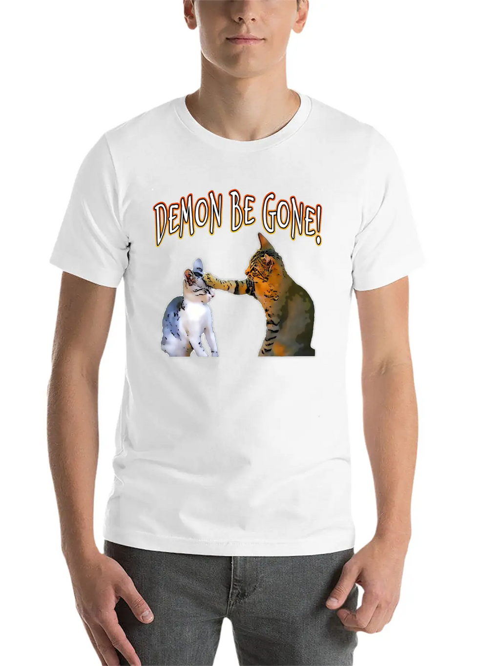 Demon Be Gone Cats Classic Cotton Tee – Unisex Comfort For Any Season