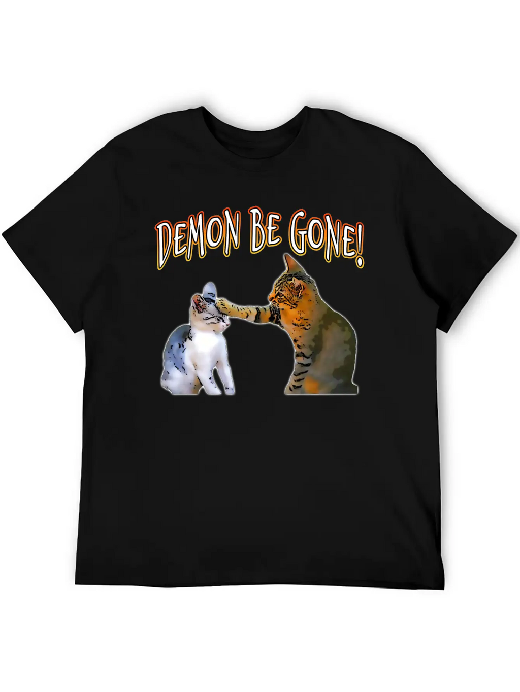 Demon Be Gone Cats Classic Cotton Tee – Unisex Comfort For Any Season
