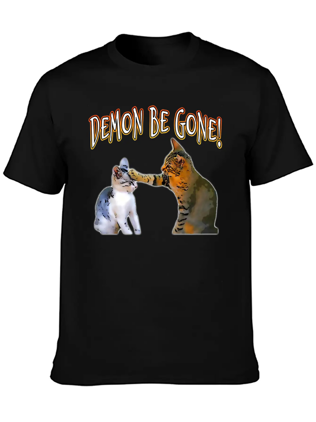 Demon Be Gone Cats Classic Cotton Tee – Unisex Comfort For Any Season