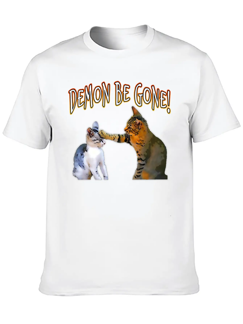 Demon Be Gone Cats Classic Cotton Tee – Unisex Comfort For Any Season