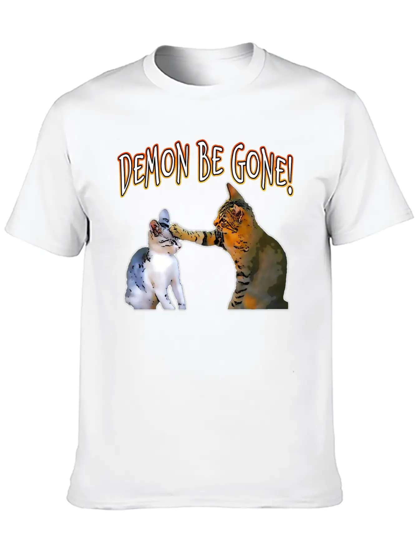 Demon Be Gone Cats Classic Cotton Tee – Unisex Comfort For Any Season