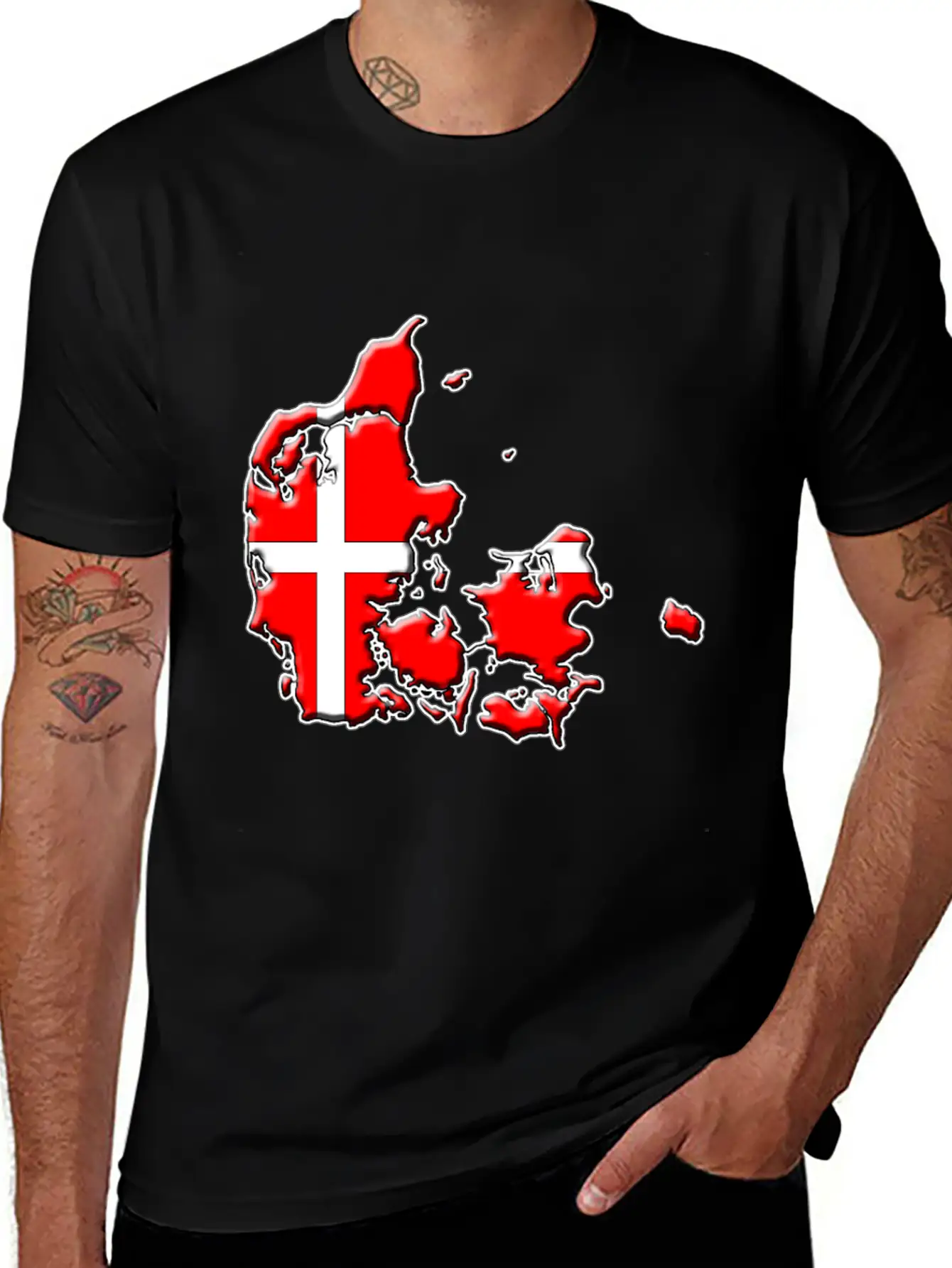 Denmark Flag Map Breathable Graphic T-Shirt – Perfect For Casual Days