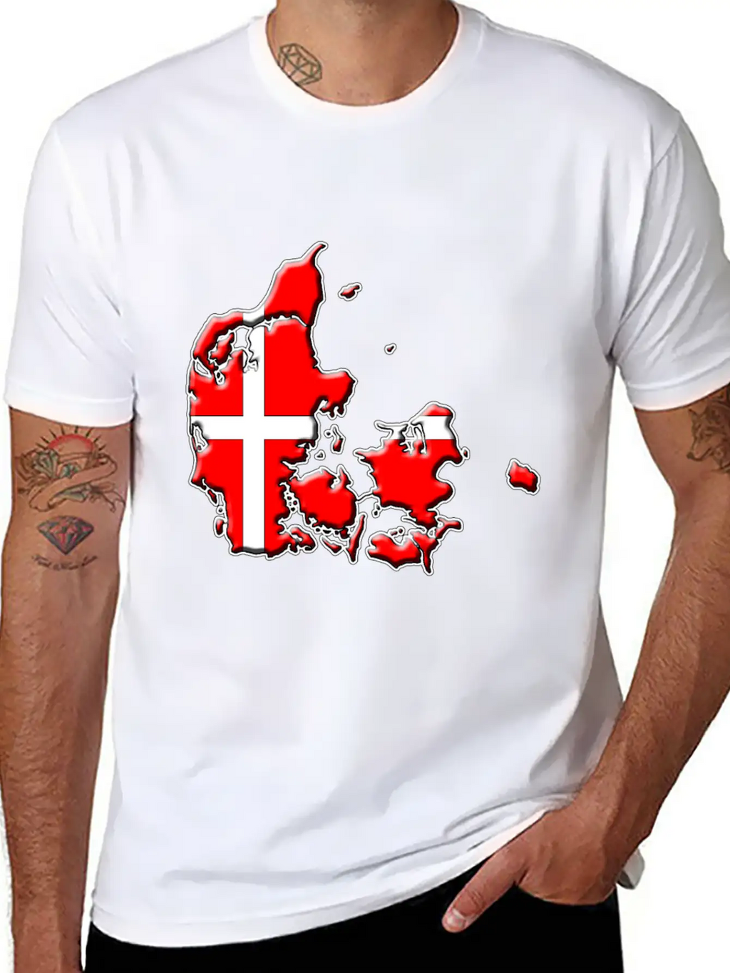 Denmark Flag Map Breathable Graphic T-Shirt – Perfect For Casual Days