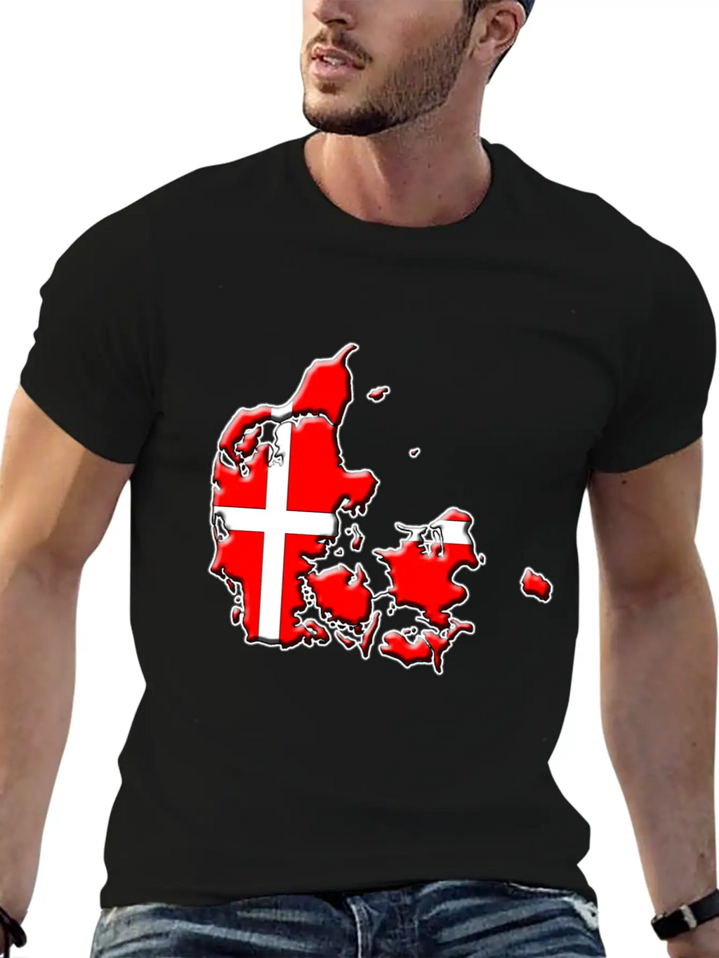 Denmark Flag Map Breathable Graphic T-Shirt – Perfect For Casual Days