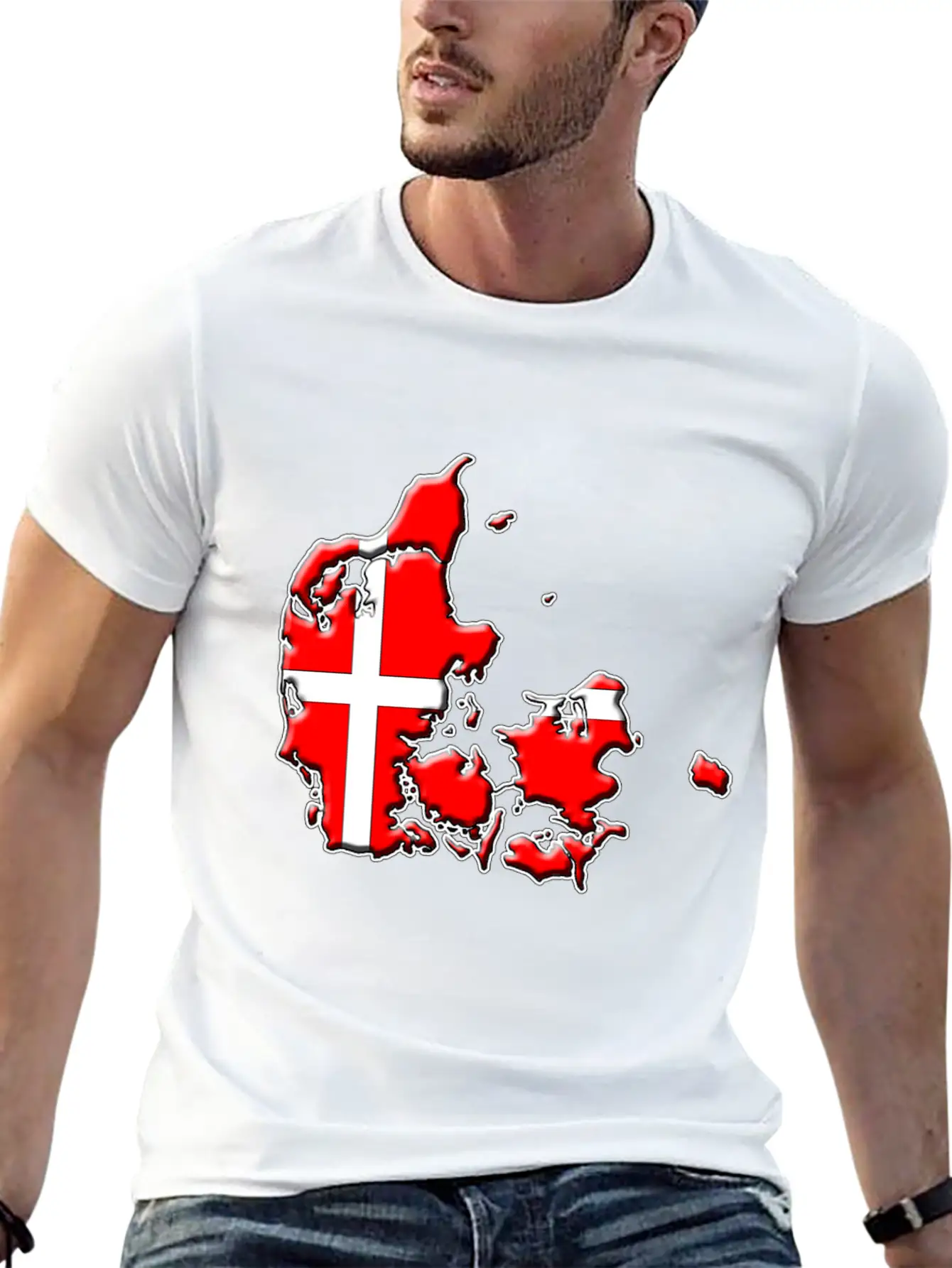 Denmark Flag Map Breathable Graphic T-Shirt – Perfect For Casual Days