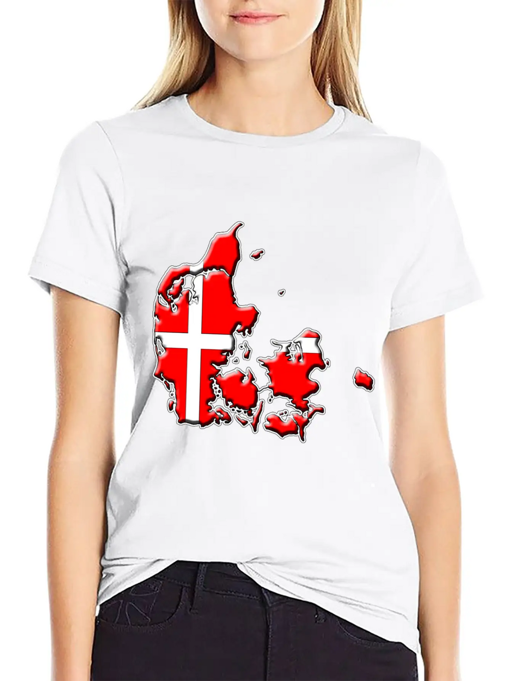 Denmark Flag Map Breathable Graphic T-Shirt – Perfect For Casual Days