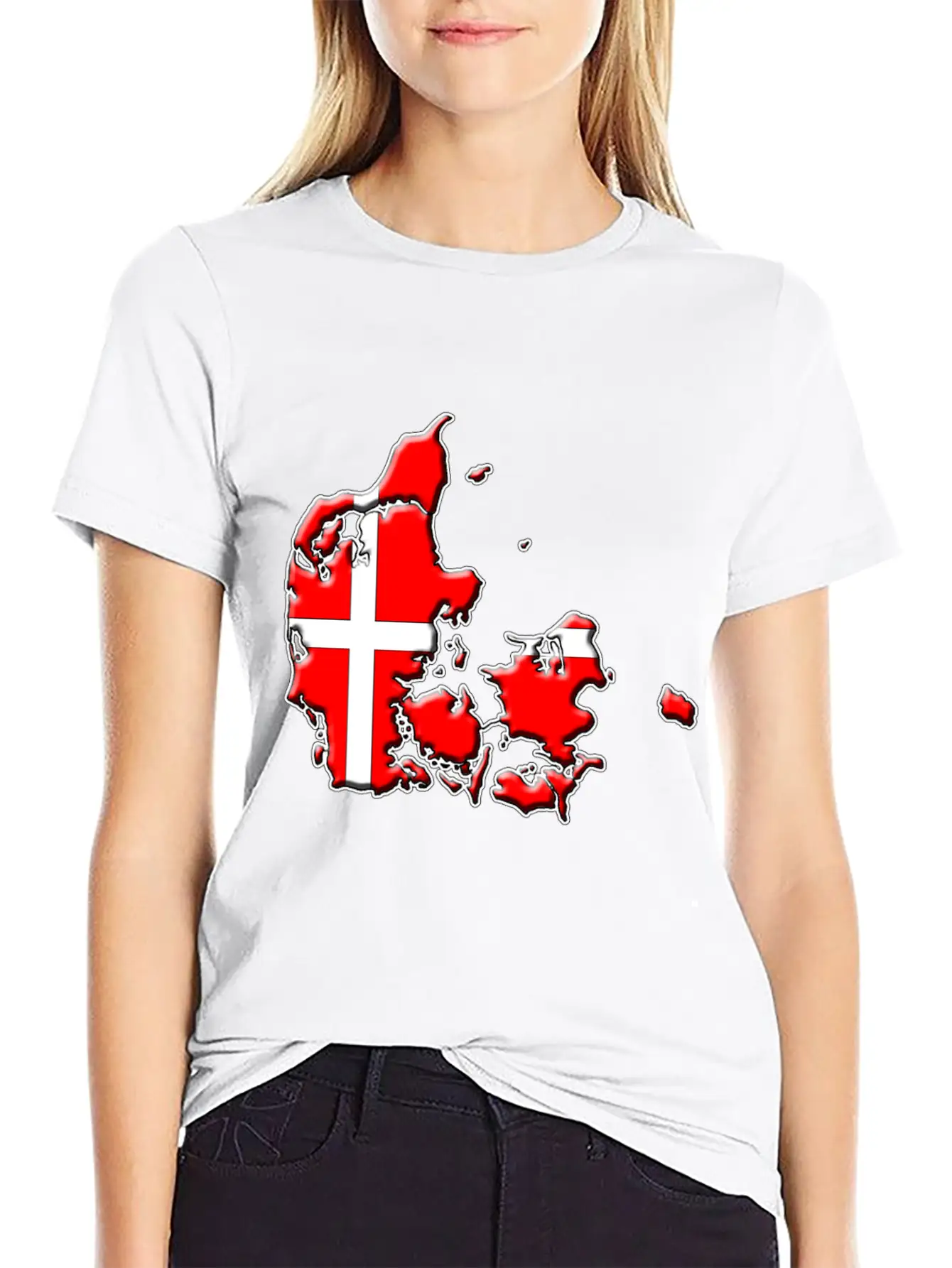 Denmark Flag Map Breathable Graphic T-Shirt – Perfect For Casual Days