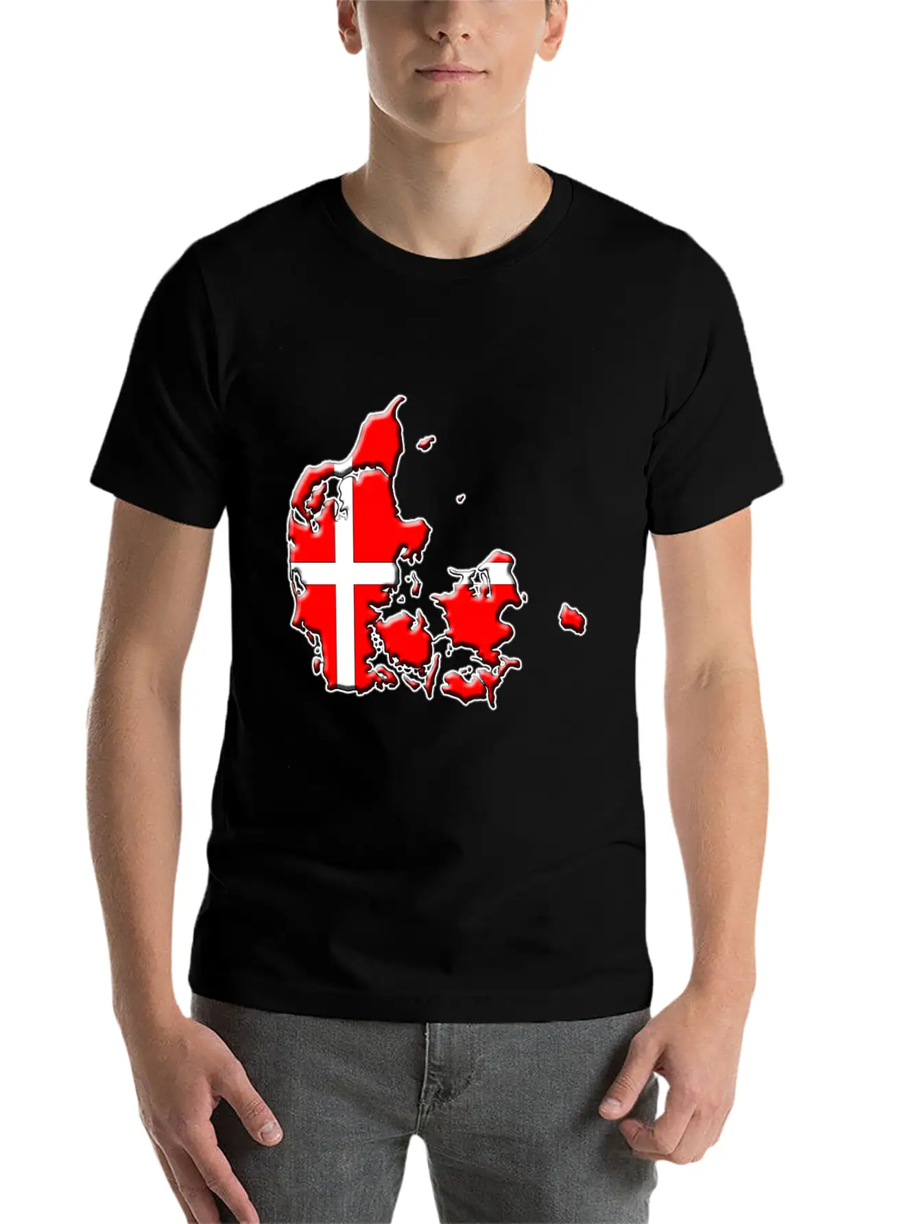 Denmark Flag Map Breathable Graphic T-Shirt – Perfect For Casual Days