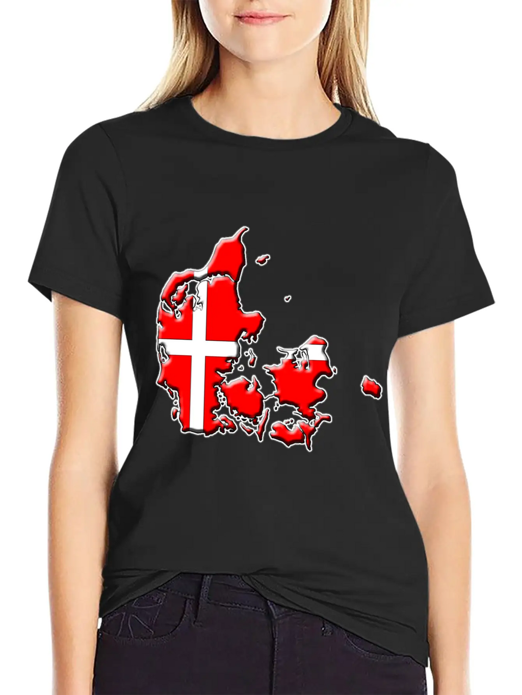 Denmark Flag Map Breathable Graphic T-Shirt – Perfect For Casual Days