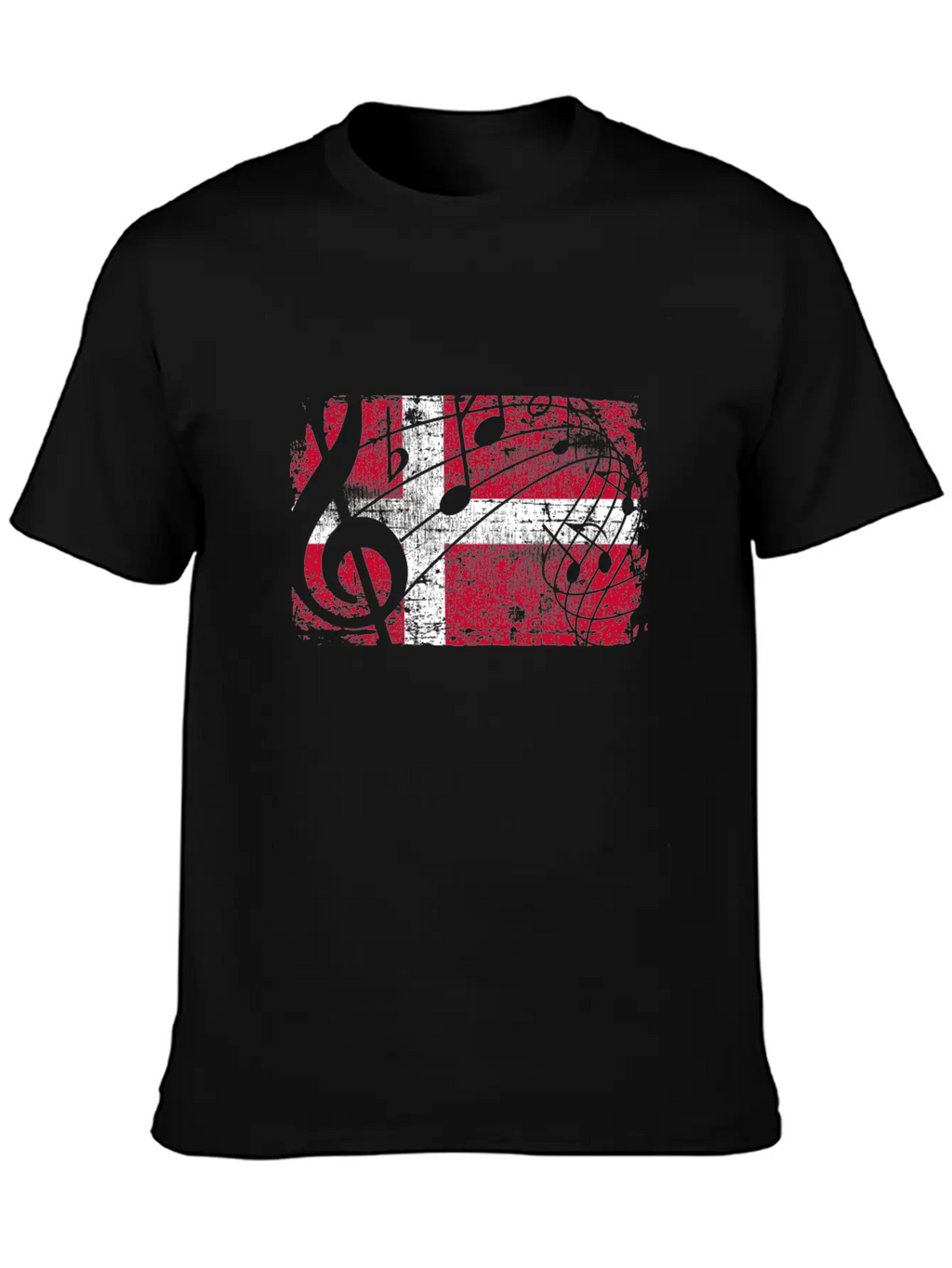 Denmark Music Flag Breathable Graphic T-Shirt – Perfect For Casual Days