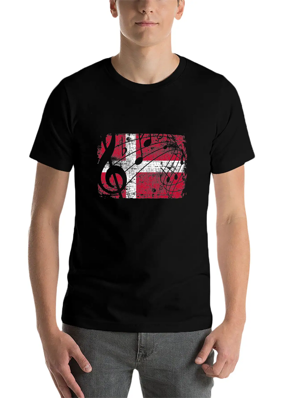 Denmark Music Flag Breathable Graphic T-Shirt – Perfect For Casual Days