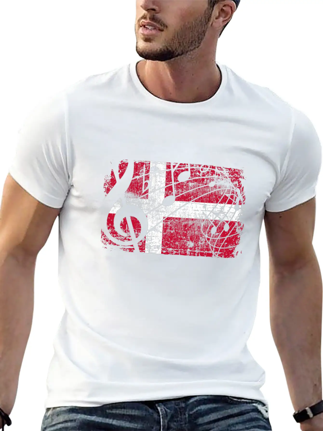 Denmark Music Flag Breathable Graphic T-Shirt – Perfect For Casual Days