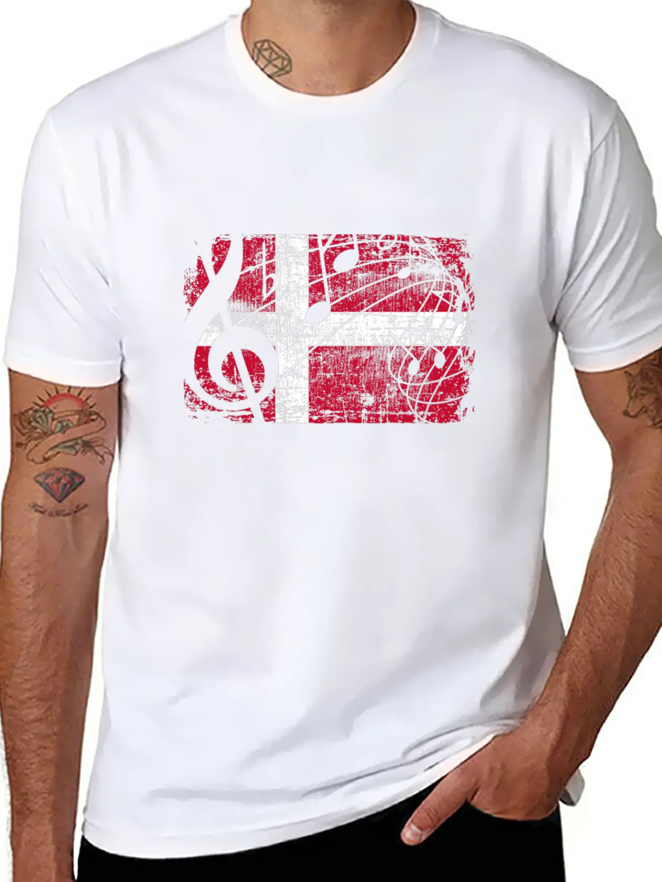 Denmark Music Flag Breathable Graphic T-Shirt – Perfect For Casual Days