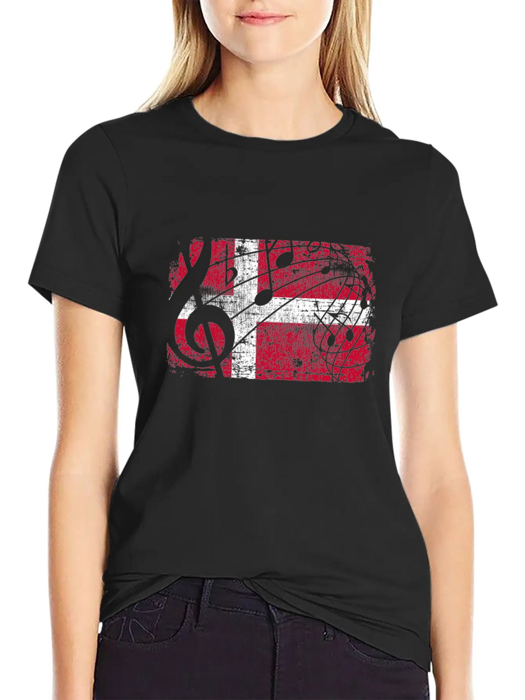 Denmark Music Flag Breathable Graphic T-Shirt – Perfect For Casual Days