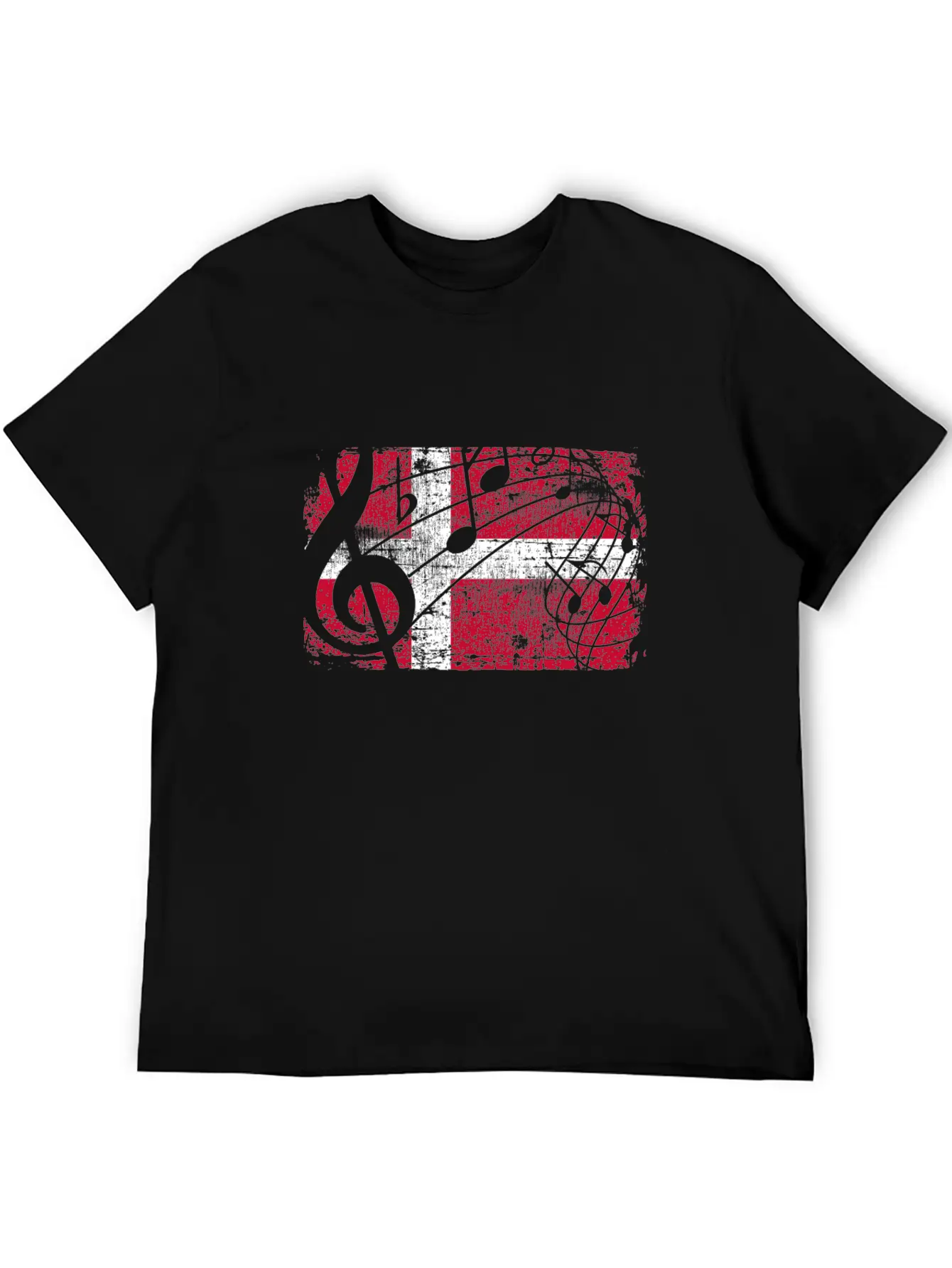 Denmark Music Flag Breathable Graphic T-Shirt – Perfect For Casual Days