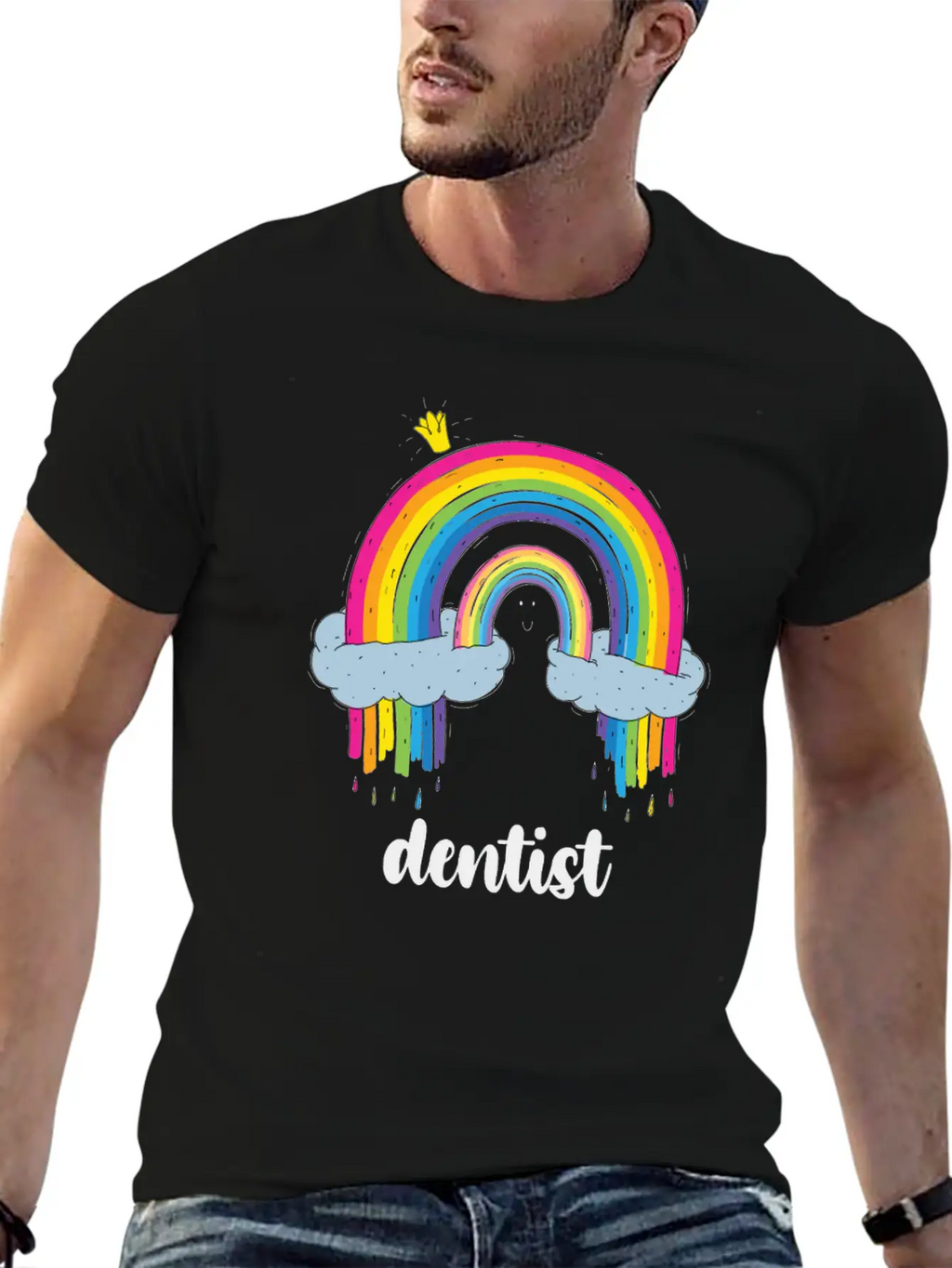 Dentist Cute Boho Rainbow Basic Graphic T-Shirt – Daily Comfort In Soft Cotton