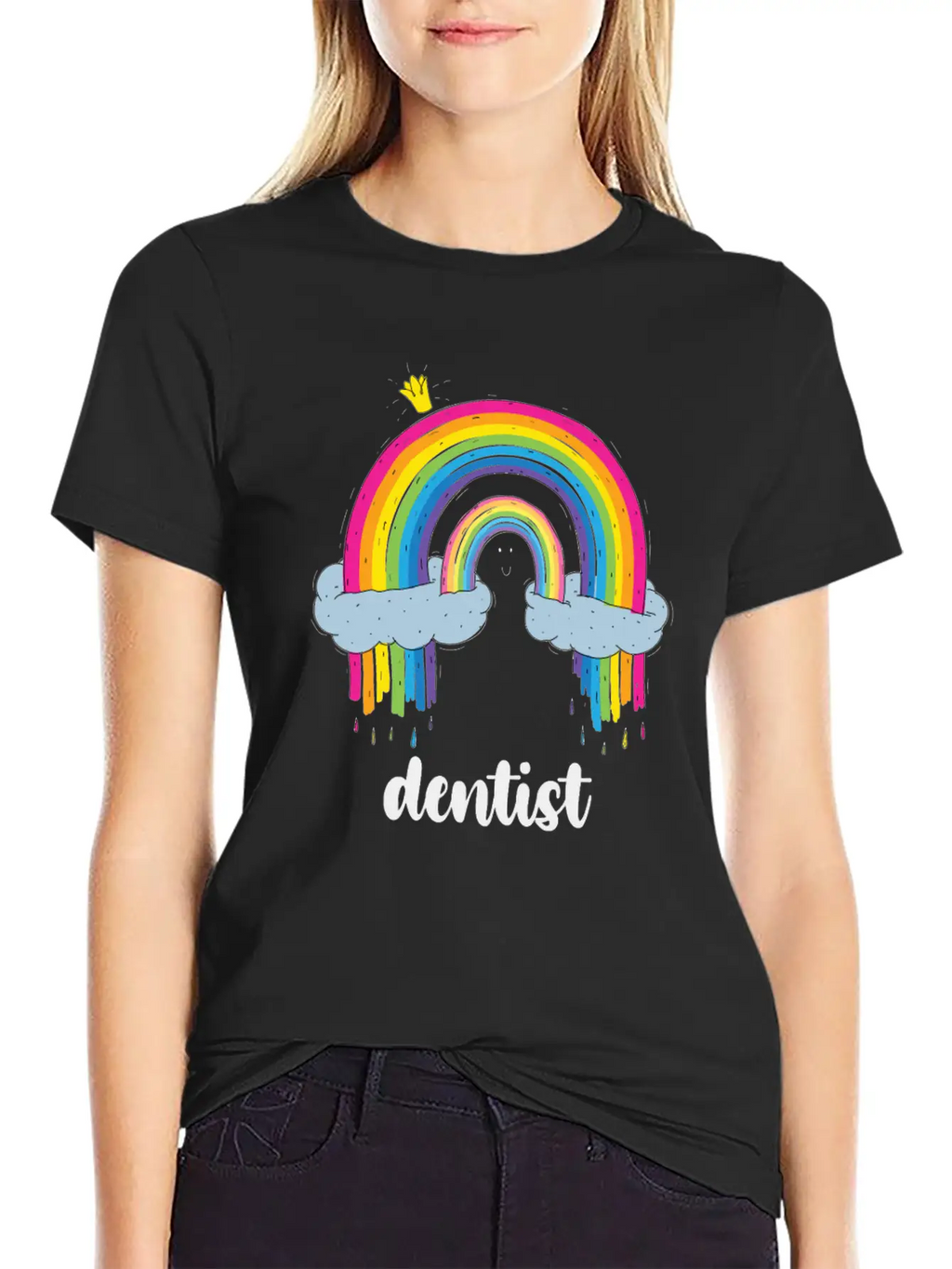 Dentist Cute Boho Rainbow Basic Graphic T-Shirt – Daily Comfort In Soft Cotton