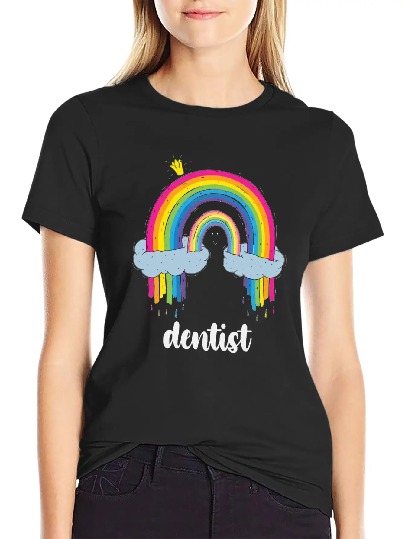 Dentist Cute Boho Rainbow Basic Graphic T-Shirt – Daily Comfort In Soft Cotton