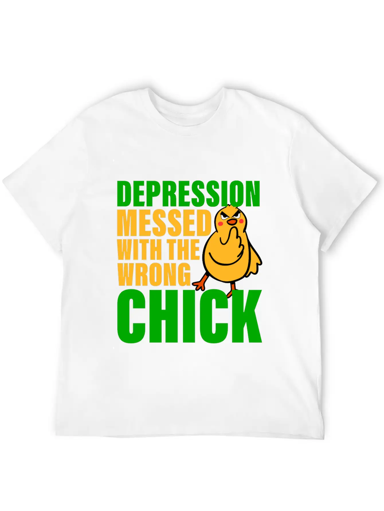 Depression Messed With The Wrong Chick 3 Breathable Soft Cotton T-Shirt – Timeless Casual Look