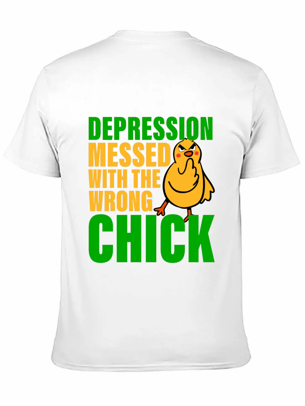 Depression Messed With The Wrong Chick 3 Breathable Soft Cotton T-Shirt – Timeless Casual Look