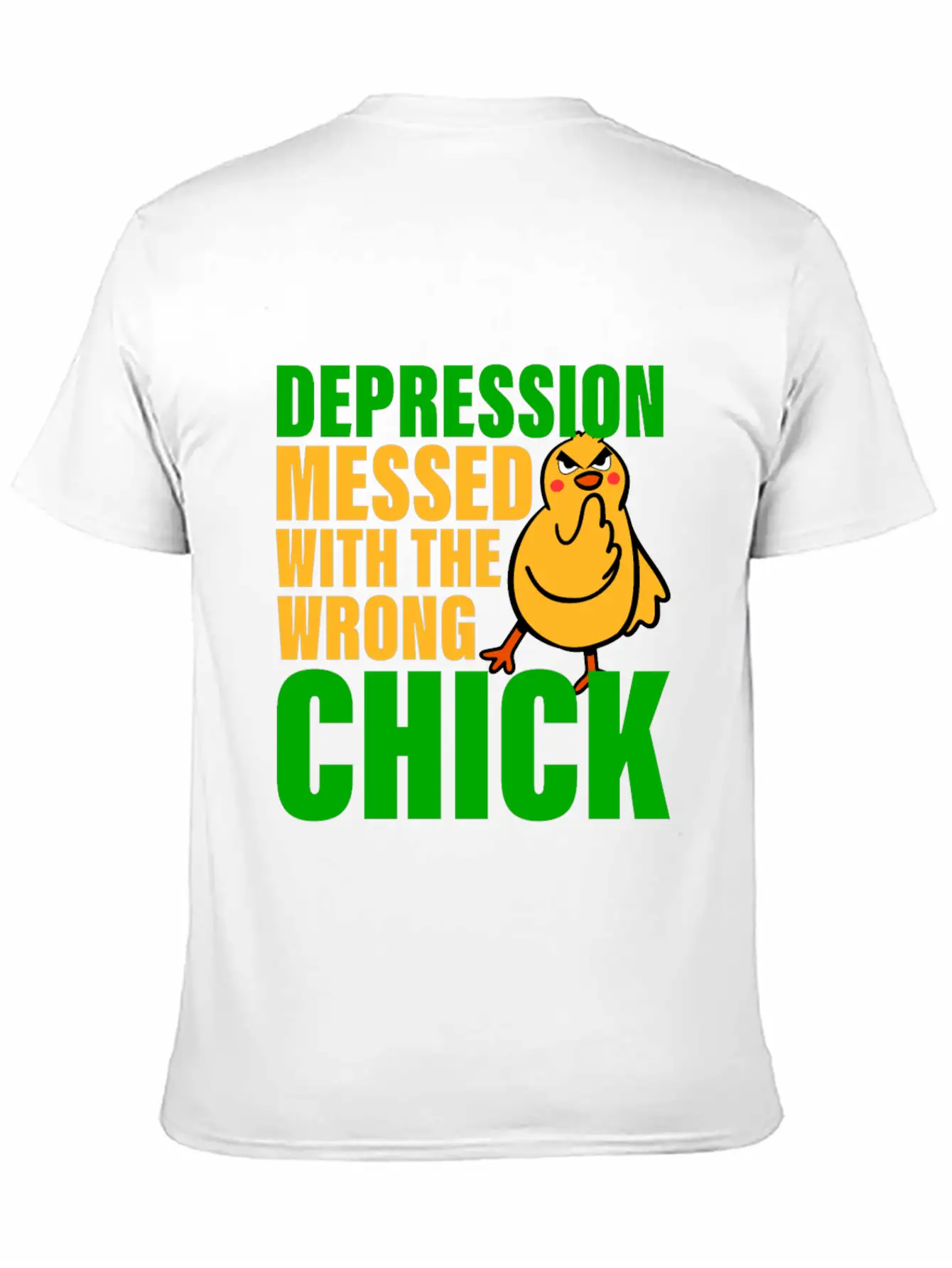 Depression Messed With The Wrong Chick 3 Breathable Soft Cotton T-Shirt – Timeless Casual Look
