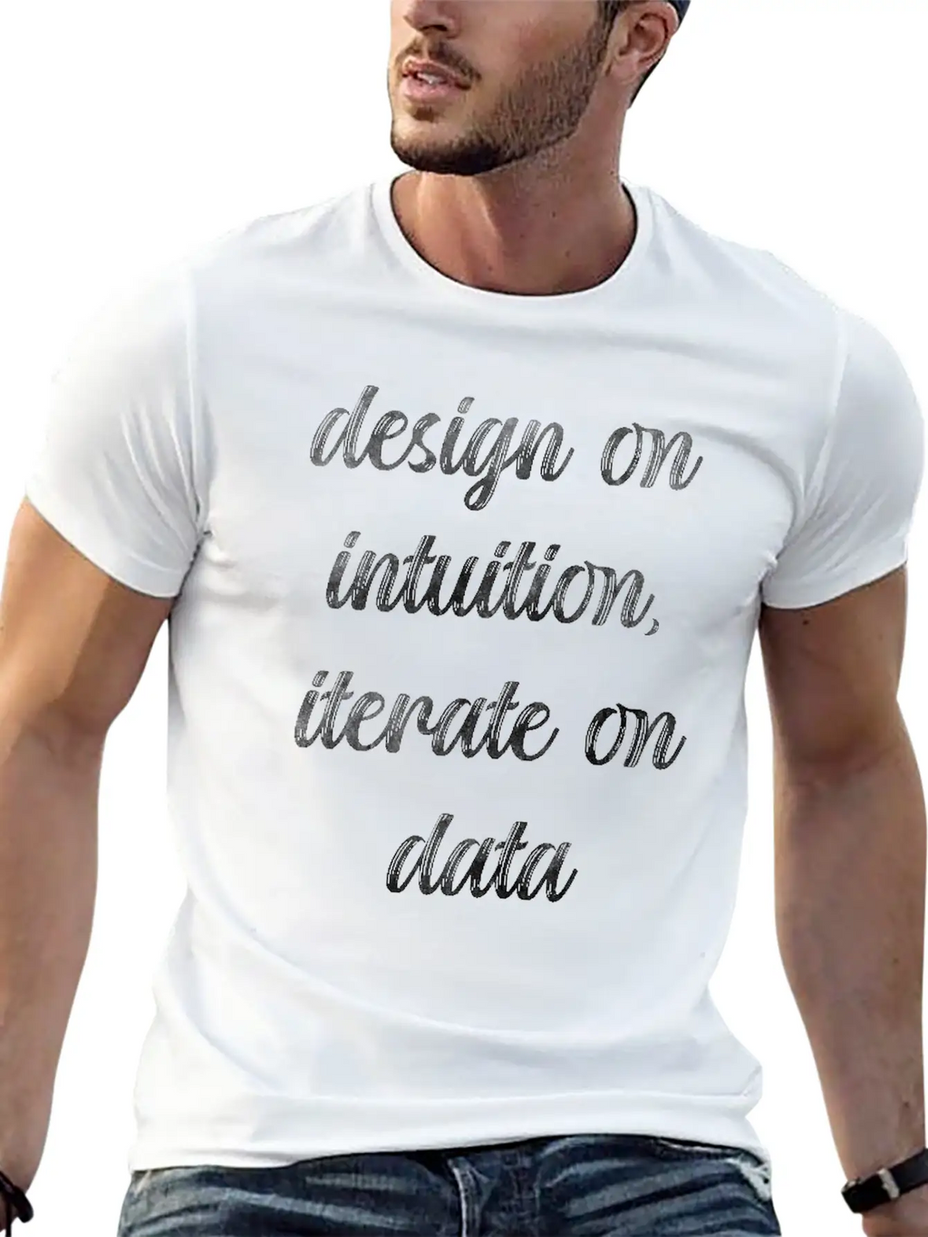 Design On Intuition Iterate On Data Essential Cotton Tee For Daily Outfits – Unisex Style