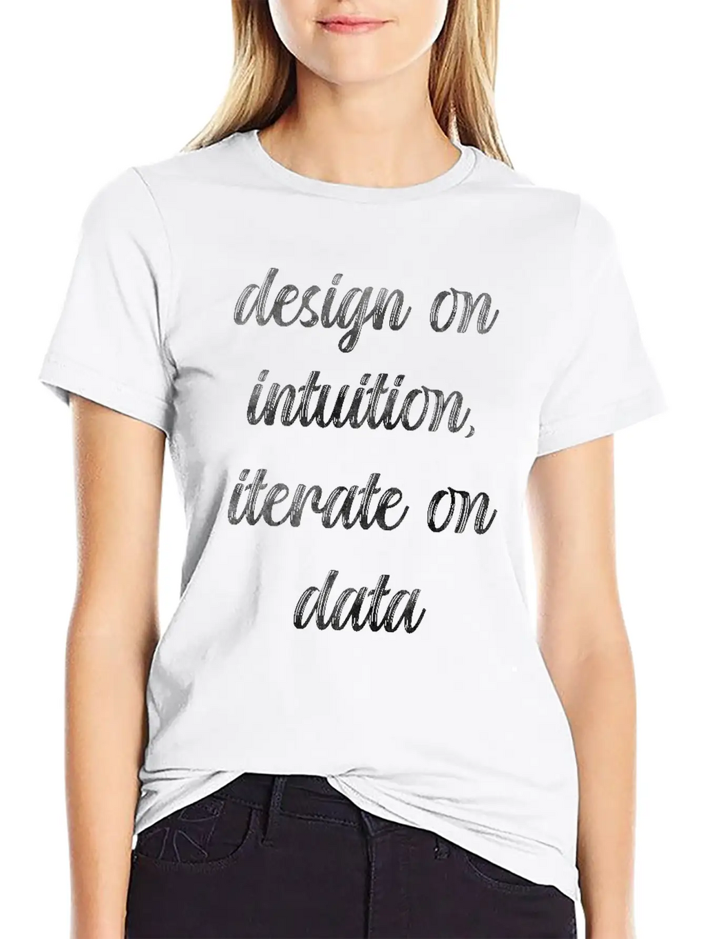 Design On Intuition Iterate On Data Essential Cotton Tee For Daily Outfits – Unisex Style
