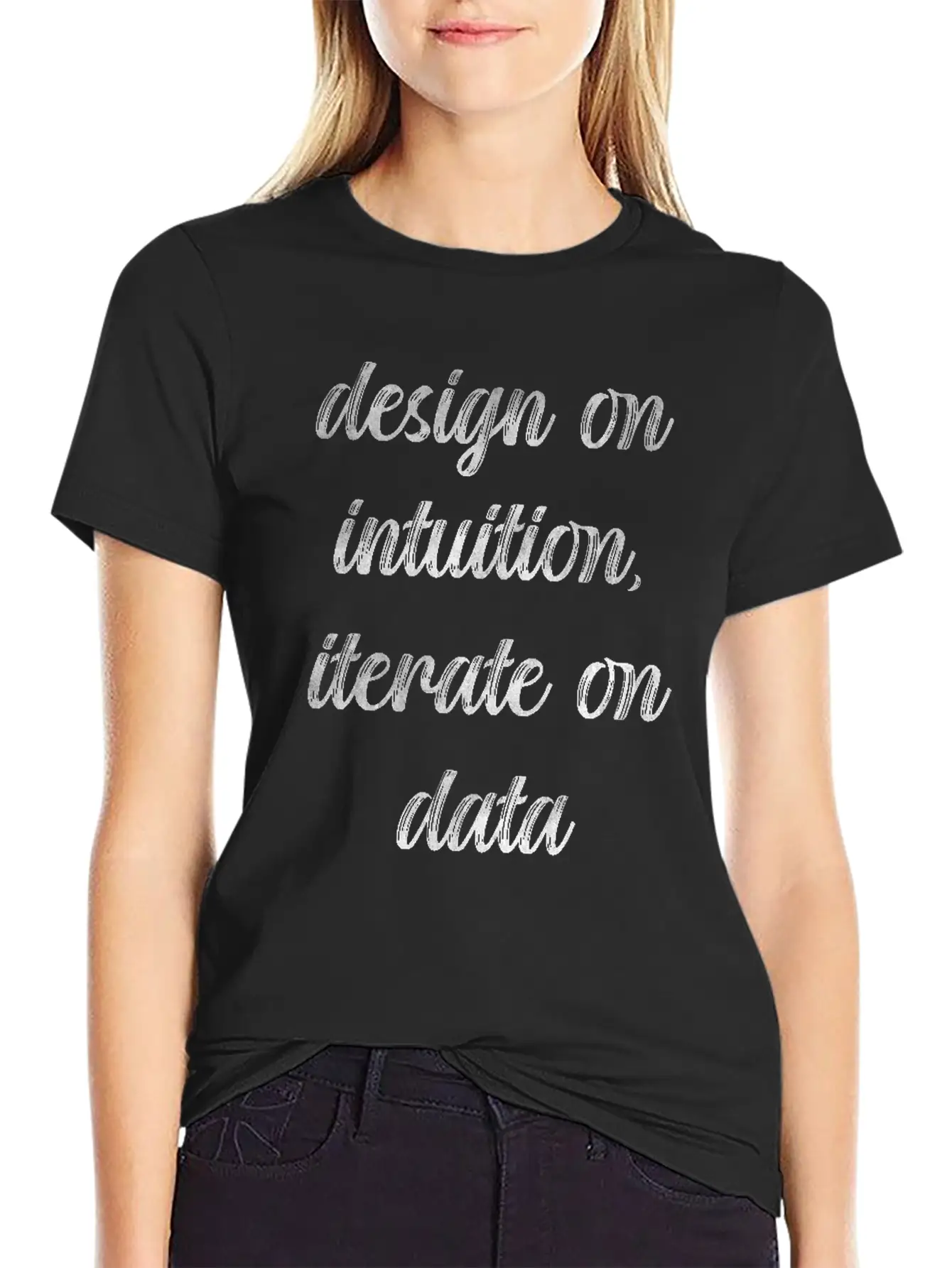 Design On Intuition Iterate On Data Essential Cotton Tee For Daily Outfits – Unisex Style