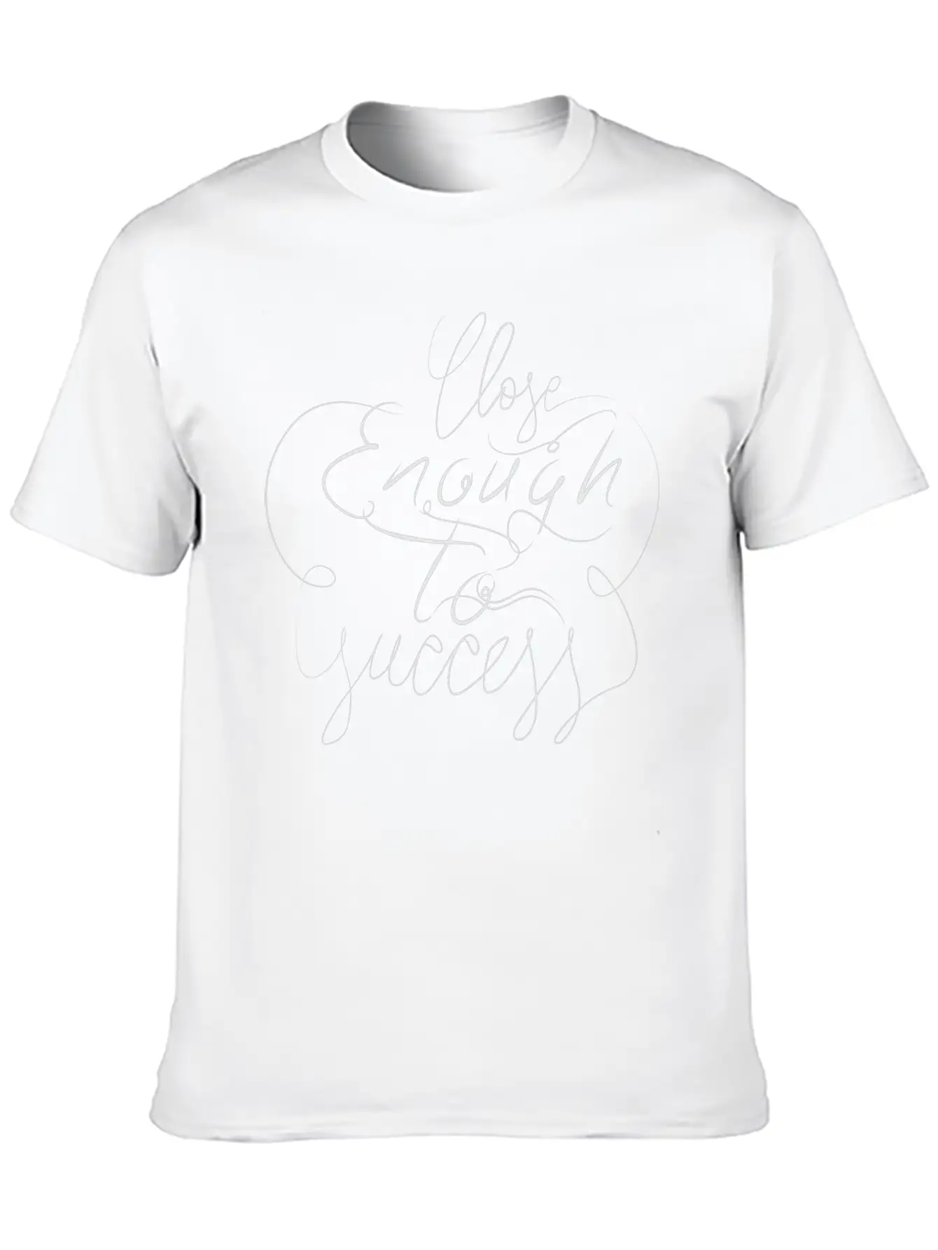 DESIGNClose Enough To Success Lettering Basic Graphic T-Shirt – Daily Comfort In Soft Cotton