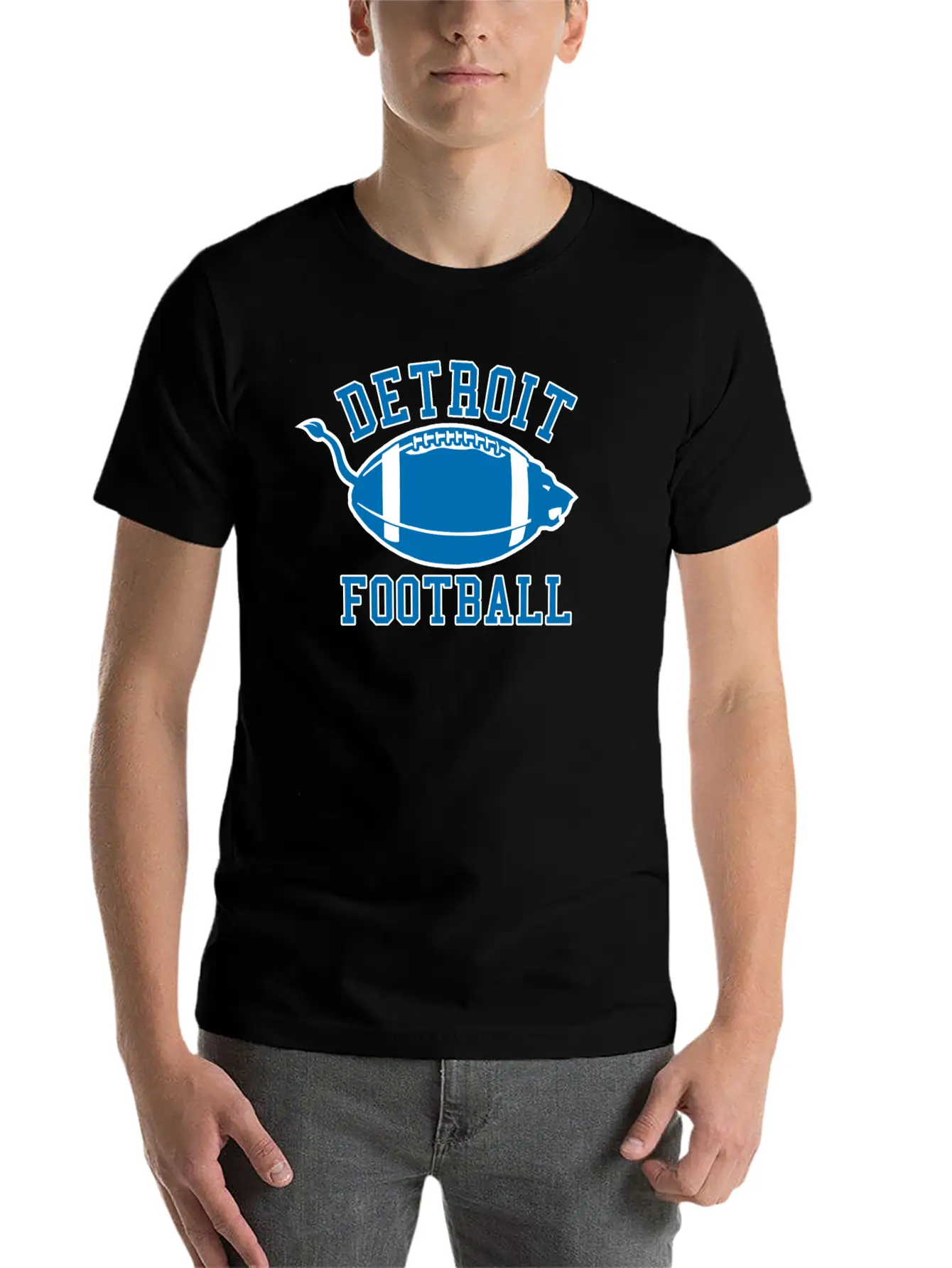 Detroit Football Classic Fun Breathable Graphic T-Shirt – Perfect For Casual Days