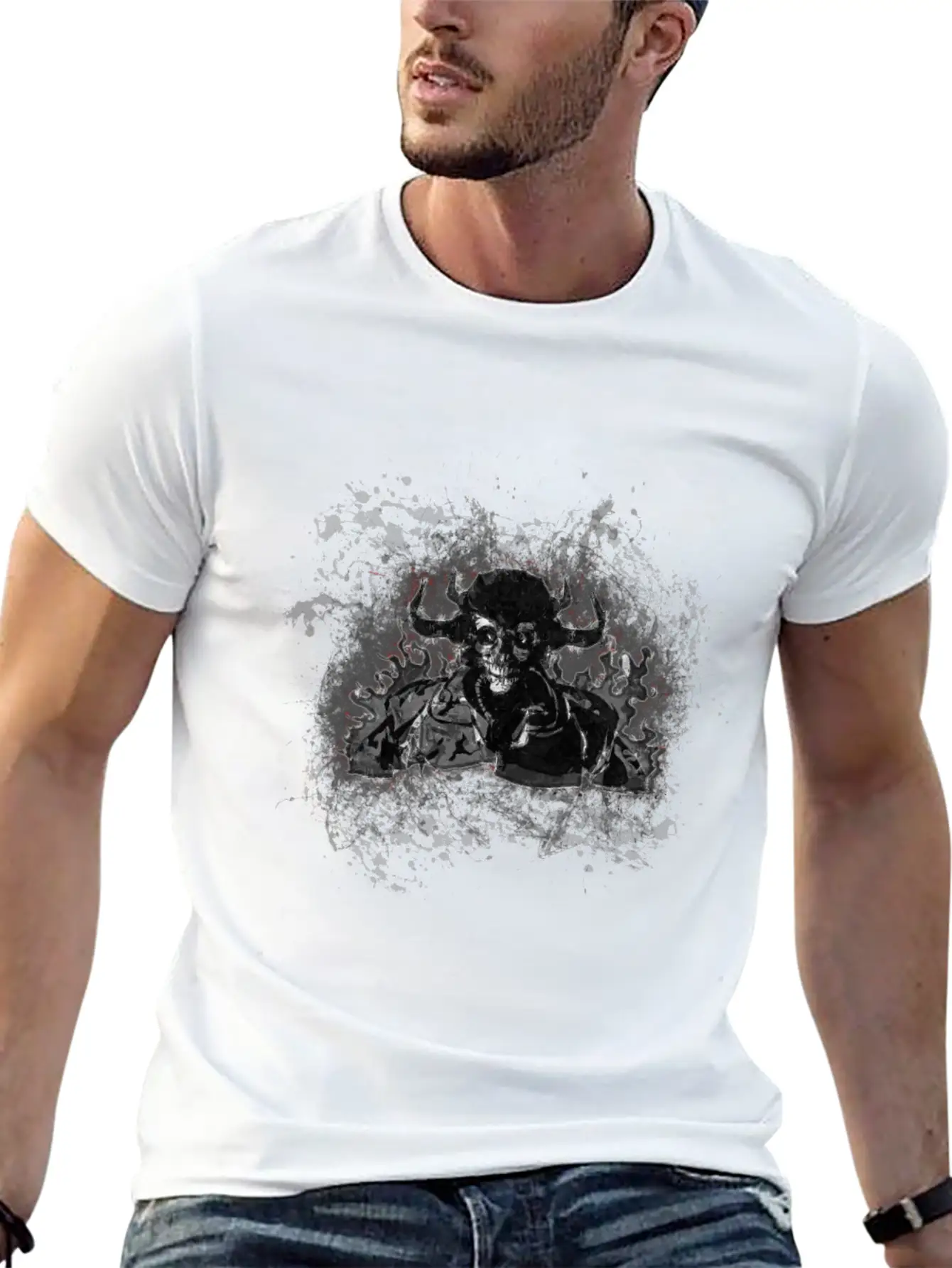 Devil Gothic Monster Paint Splatter Art Classic Cotton Tee – Unisex Comfort For Any Season