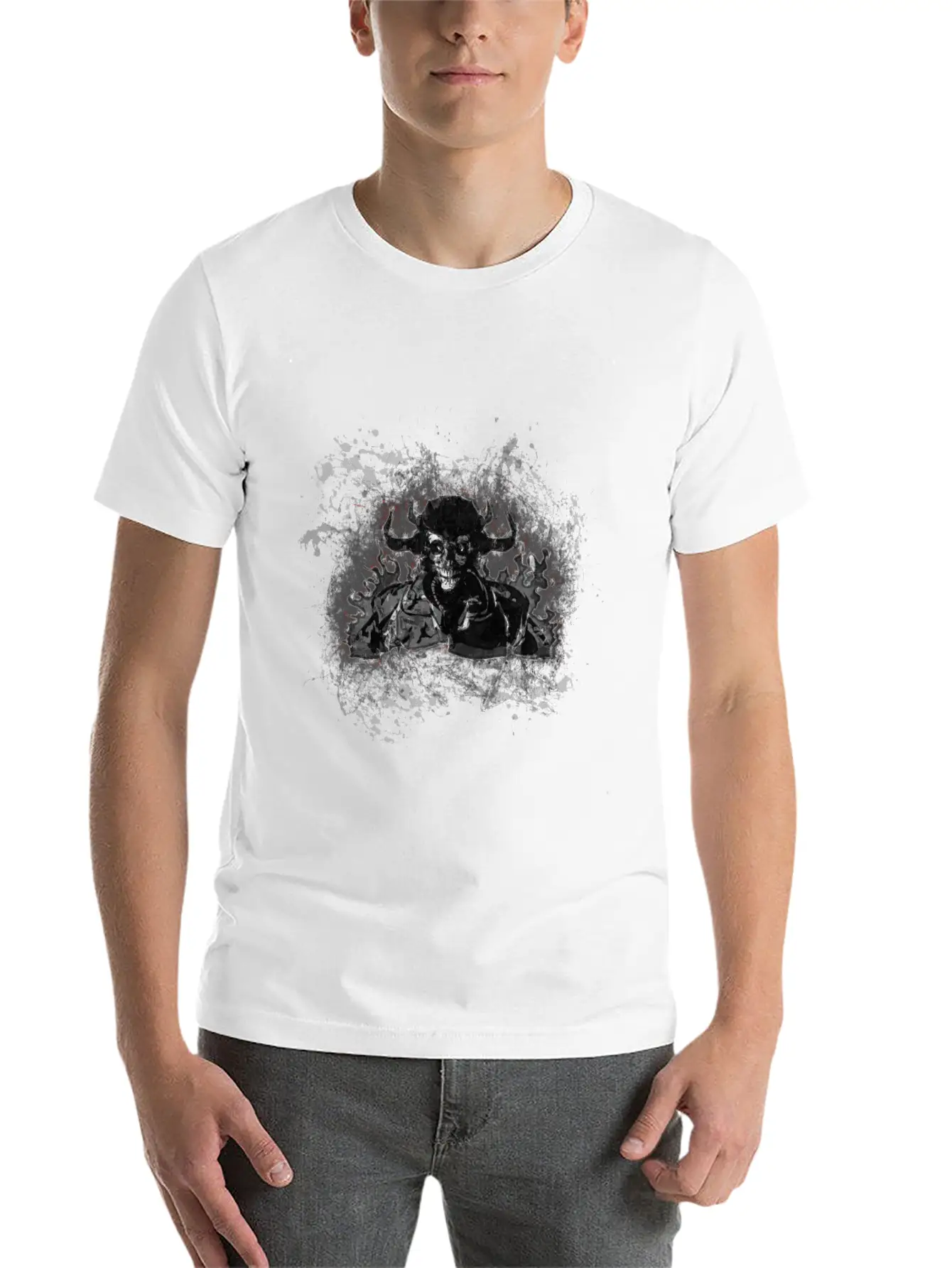 Devil Gothic Monster Paint Splatter Art Classic Cotton Tee – Unisex Comfort For Any Season
