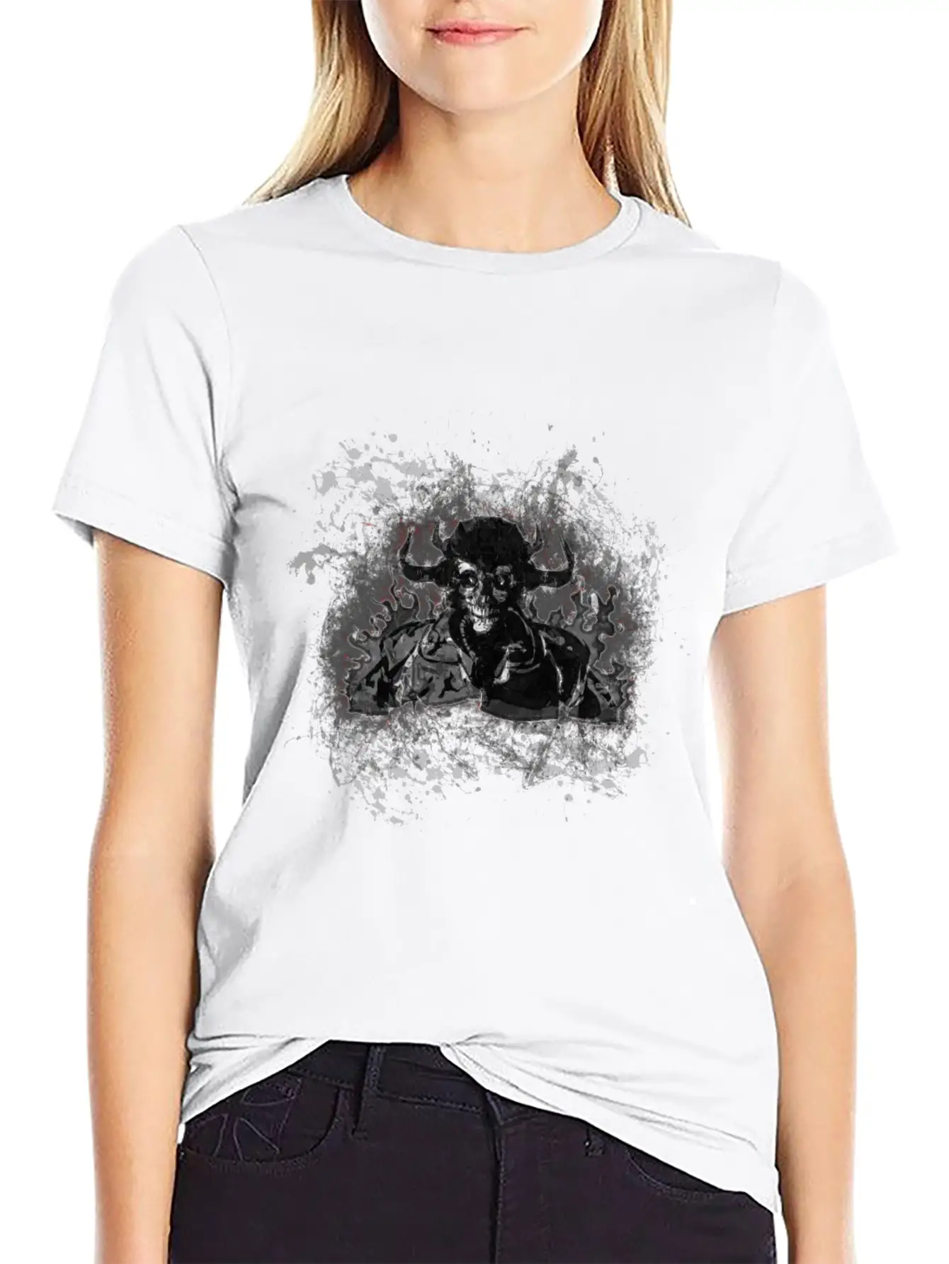 Devil Gothic Monster Paint Splatter Art Classic Cotton Tee – Unisex Comfort For Any Season
