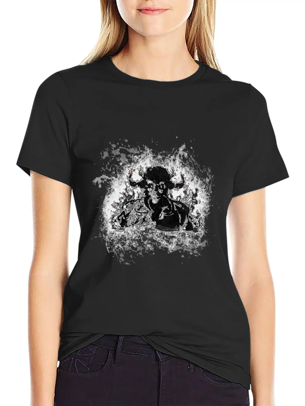 Devil Gothic Monster Paint Splatter Art Classic Cotton Tee – Unisex Comfort For Any Season